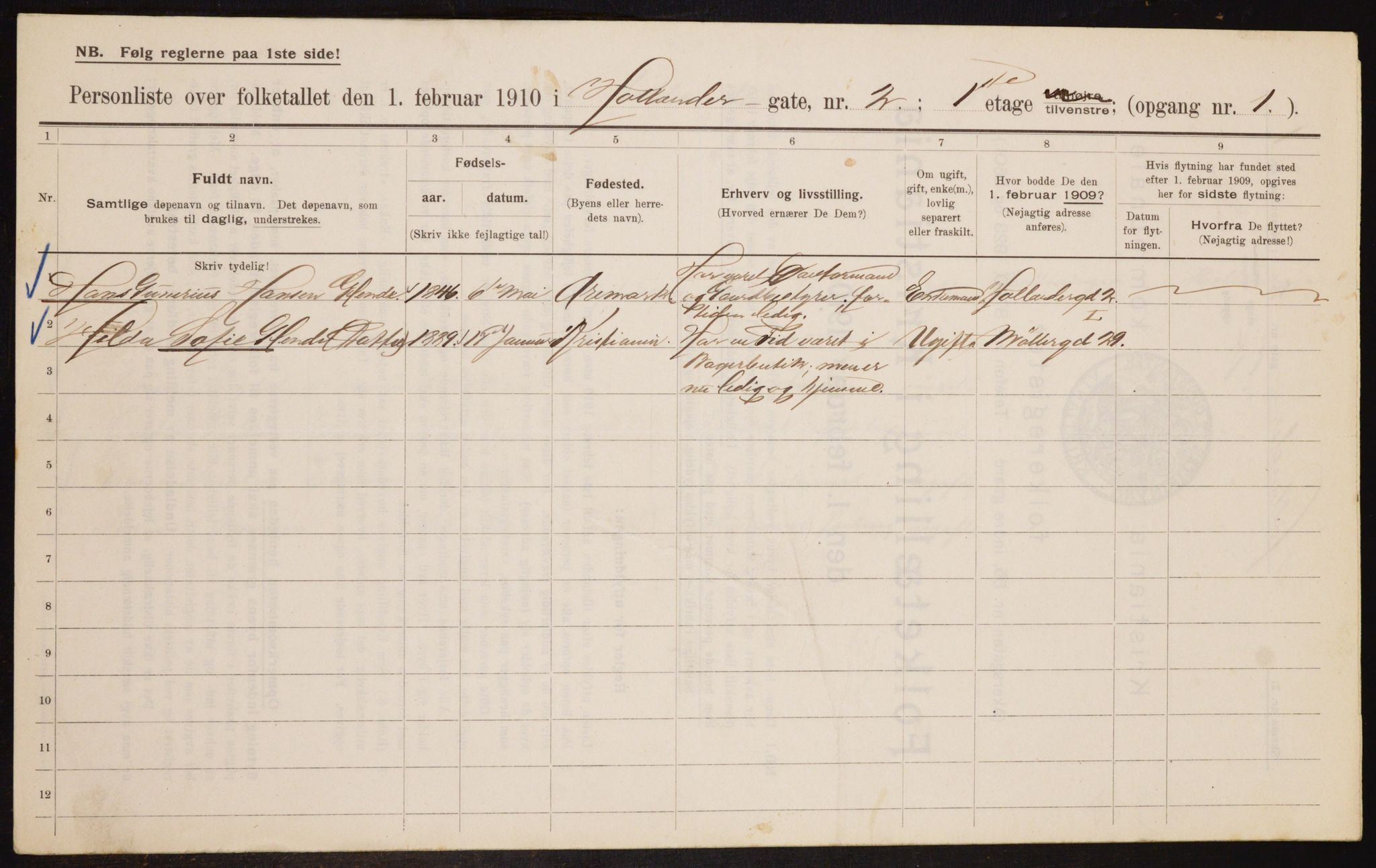 OBA, Kommunal folketelling 1.2.1910 for Kristiania, 1910, s. 39869