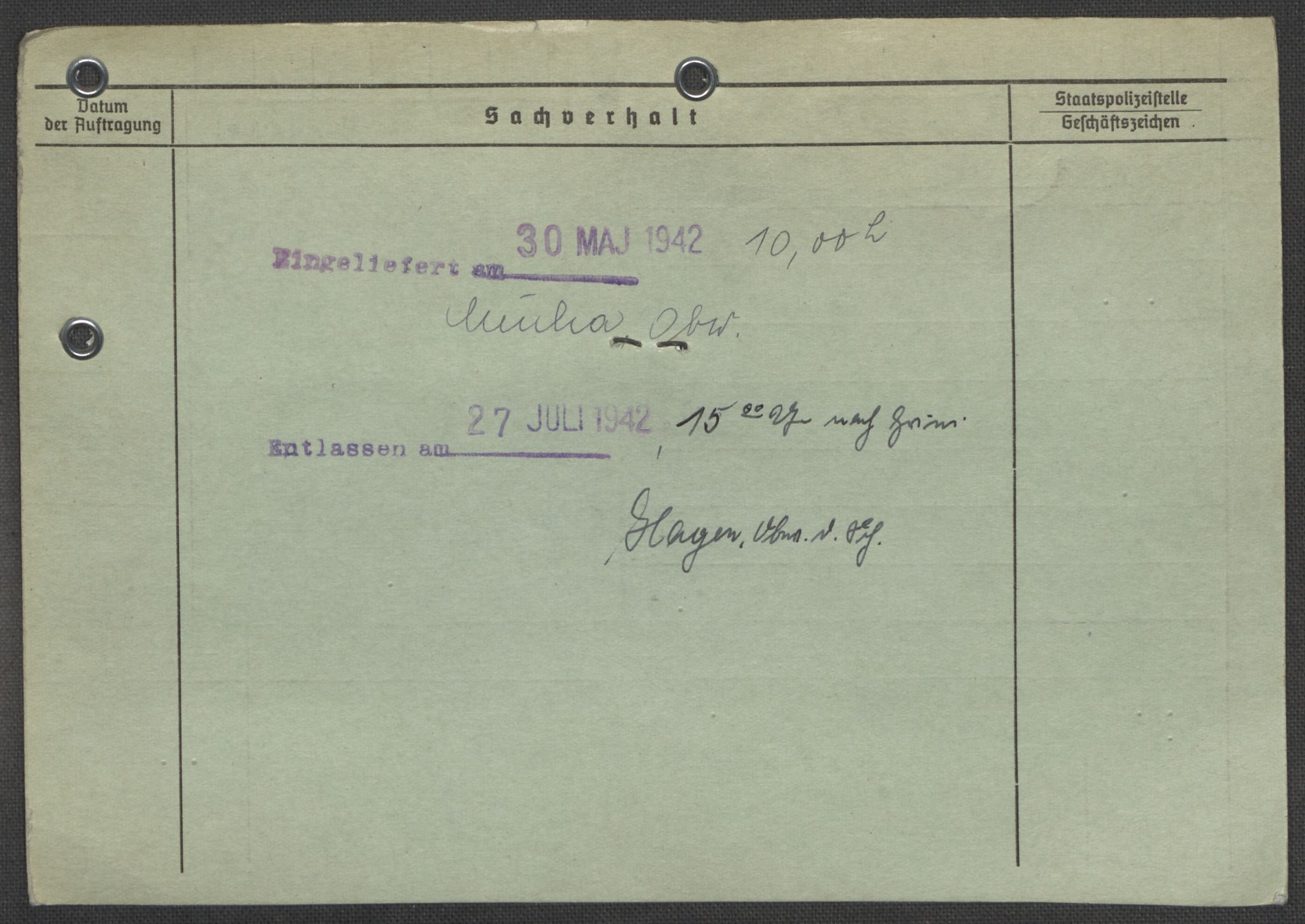 Befehlshaber der Sicherheitspolizei und des SD, RA/RAFA-5969/E/Ea/Eaa/L0010: Register over norske fanger i Møllergata 19: Sø-Å, 1940-1945, s. 823