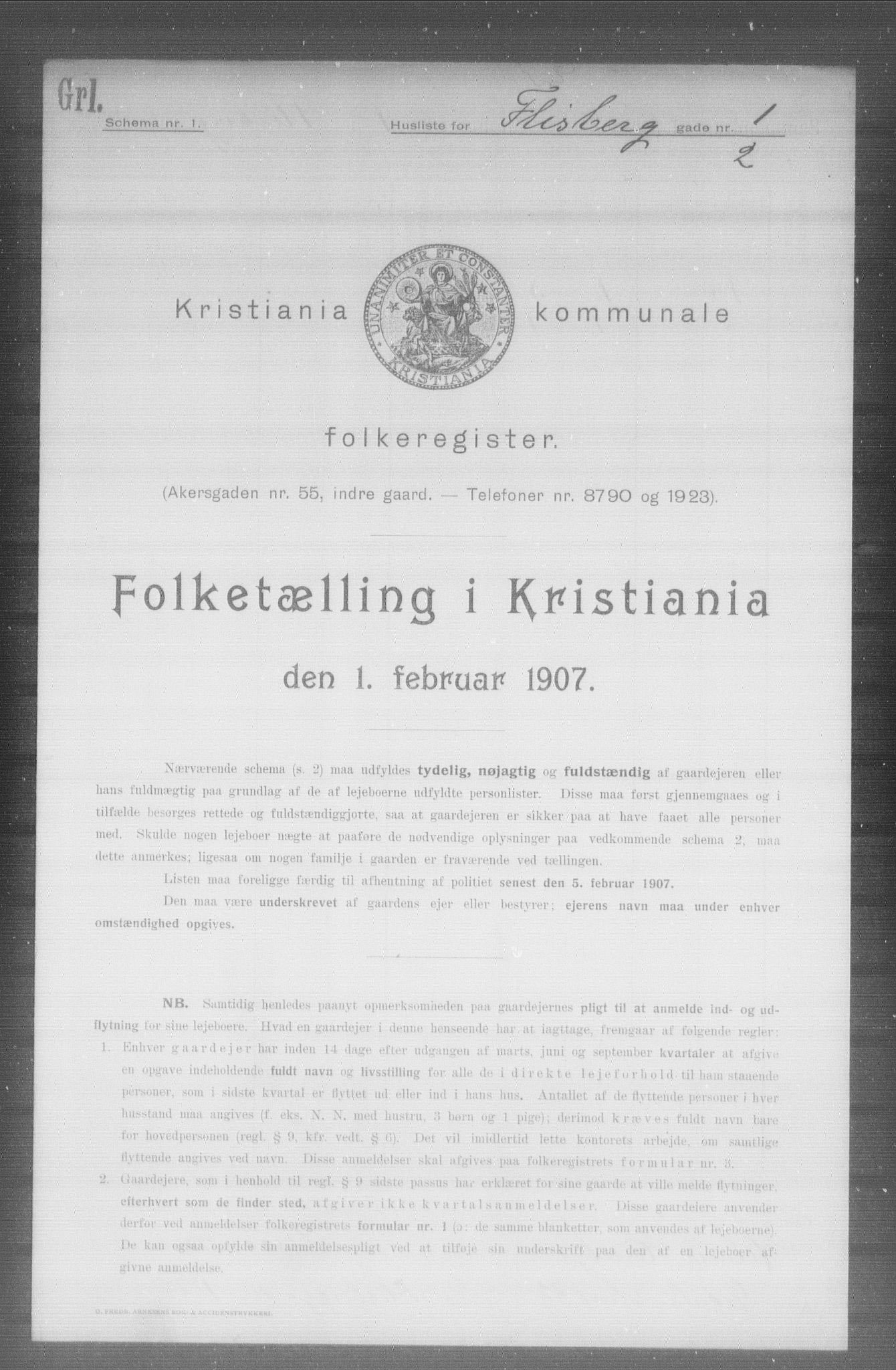 OBA, Kommunal folketelling 1.2.1907 for Kristiania kjøpstad, 1907, s. 12510