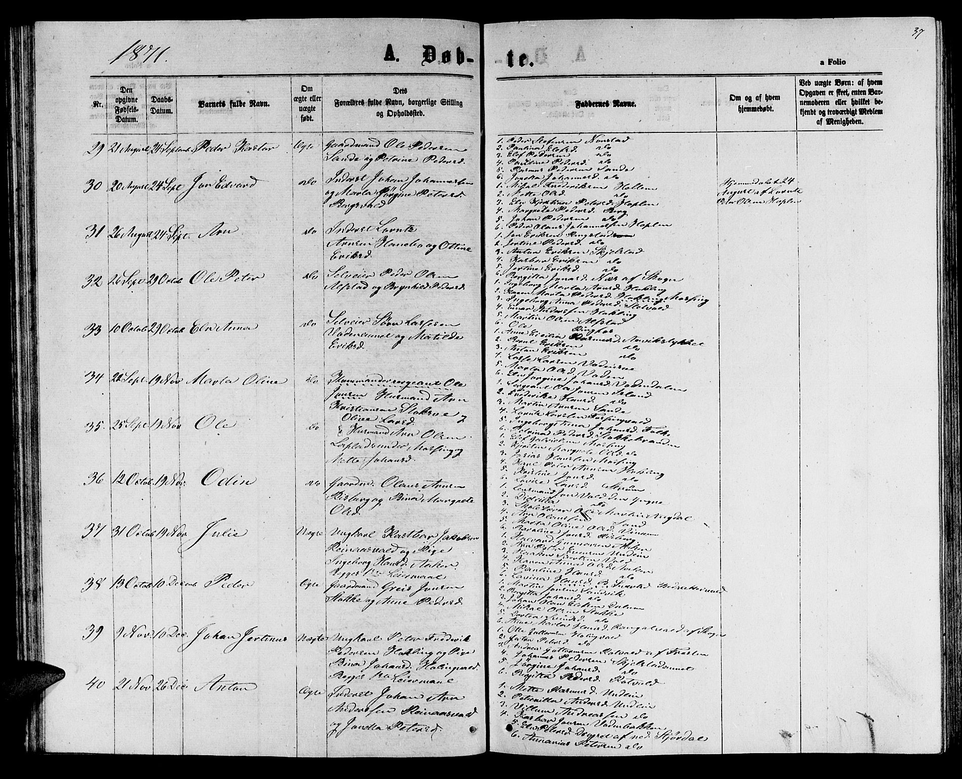 Ministerialprotokoller, klokkerbøker og fødselsregistre - Nord-Trøndelag, SAT/A-1458/714/L0133: Klokkerbok nr. 714C02, 1865-1877, s. 37