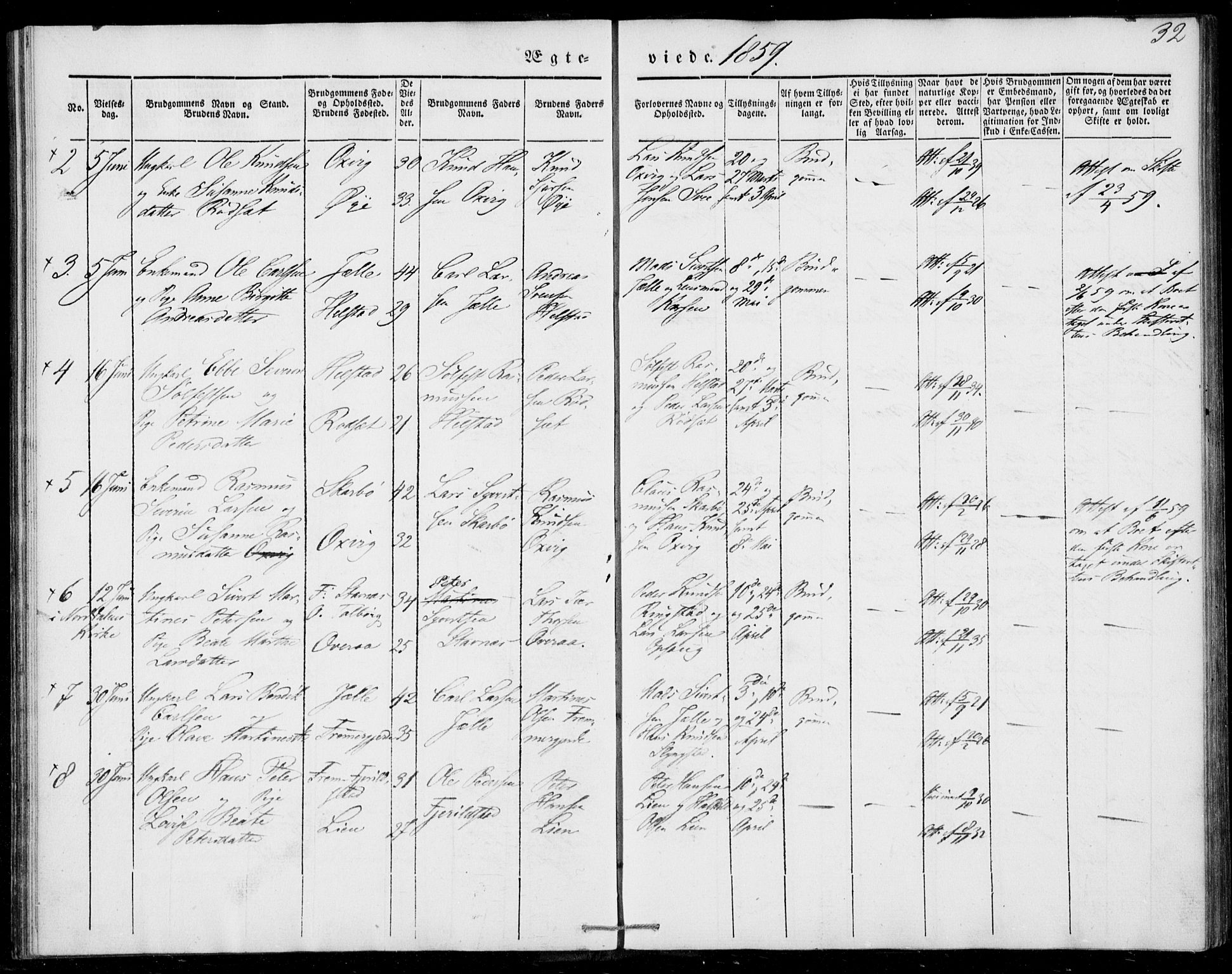 Ministerialprotokoller, klokkerbøker og fødselsregistre - Møre og Romsdal, AV/SAT-A-1454/520/L0276: Ministerialbok nr. 520A06, 1844-1881, s. 32