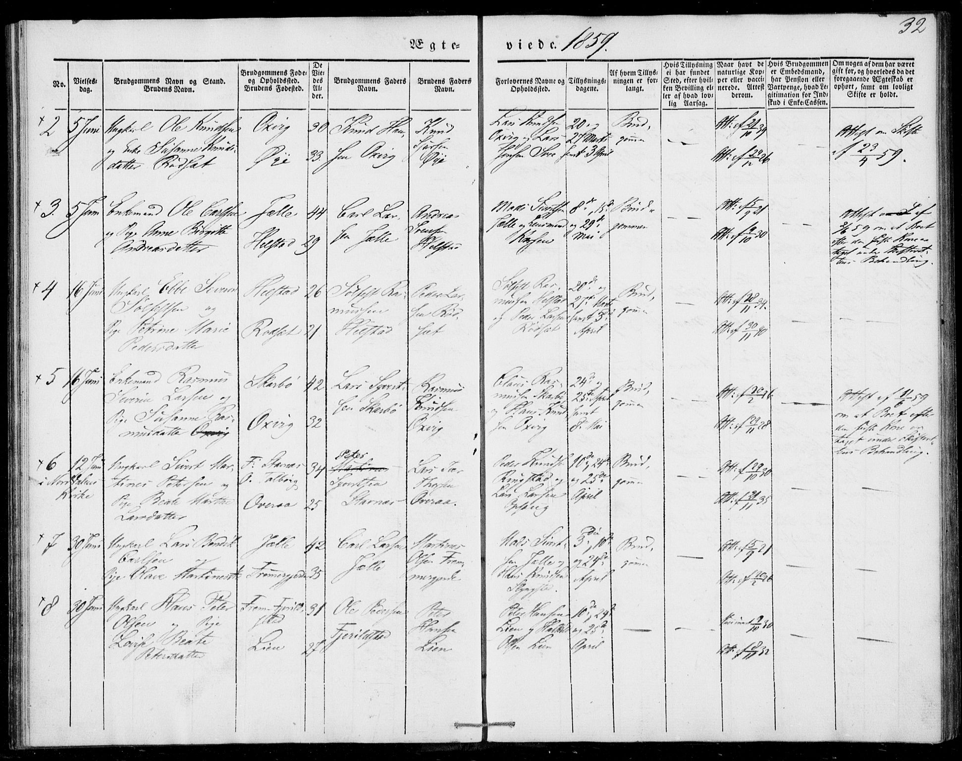 Ministerialprotokoller, klokkerbøker og fødselsregistre - Møre og Romsdal, SAT/A-1454/520/L0276: Ministerialbok nr. 520A06, 1844-1881, s. 32