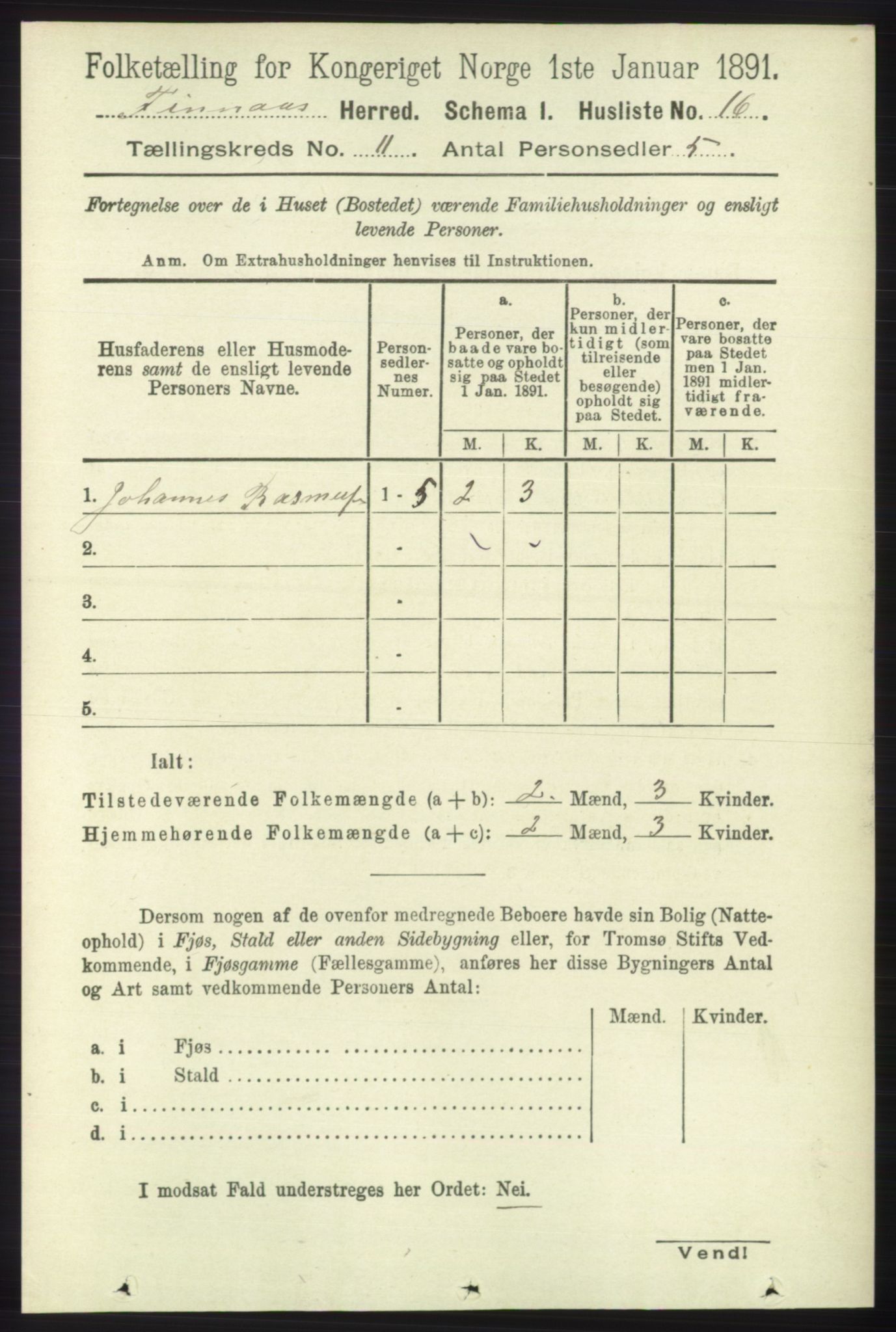 RA, Folketelling 1891 for 1218 Finnås herred, 1891, s. 5118