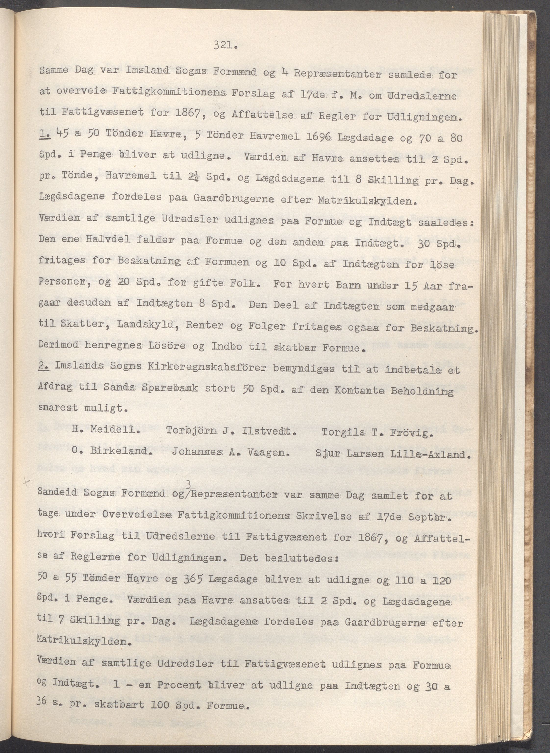 Vikedal kommune - Formannskapet, IKAR/K-100598/A/Ac/L0002: Avskrift av møtebok, 1862-1874, s. 321