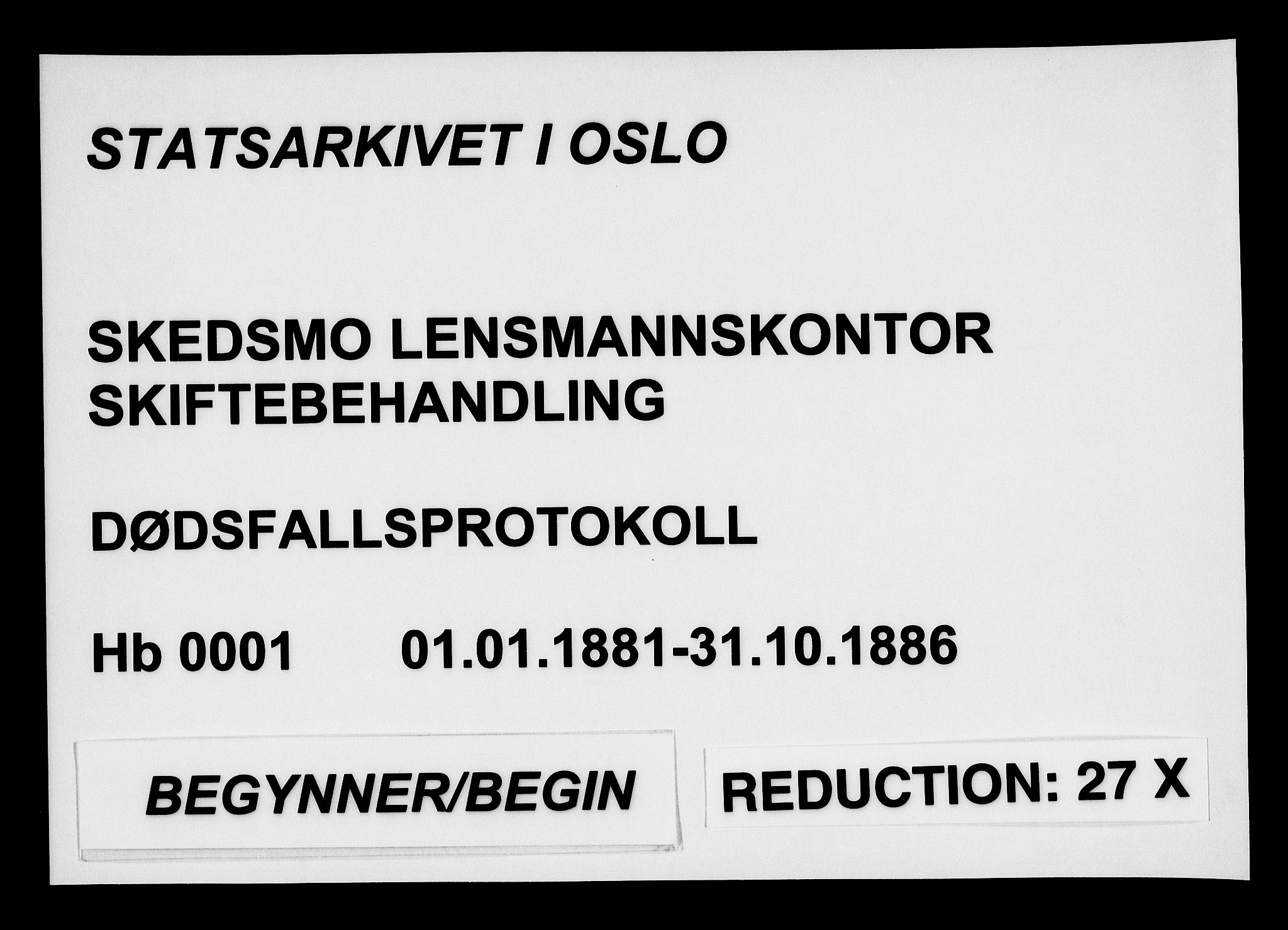 Skedsmo lensmannskontor, SAO/A-10089/H/Hb/L0001: Dødsfallsprotokoll, 1881-1886