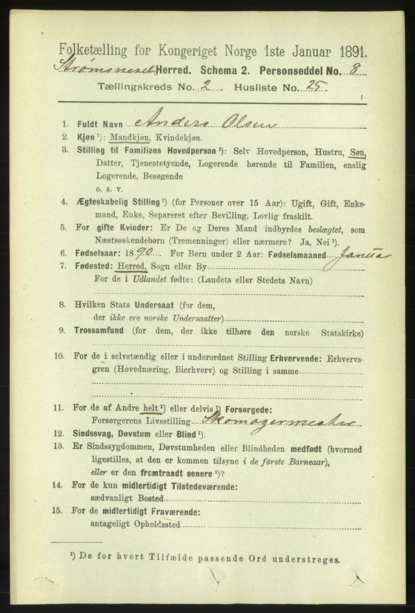 RA, Folketelling 1891 for 1559 Straumsnes herred, 1891, s. 415