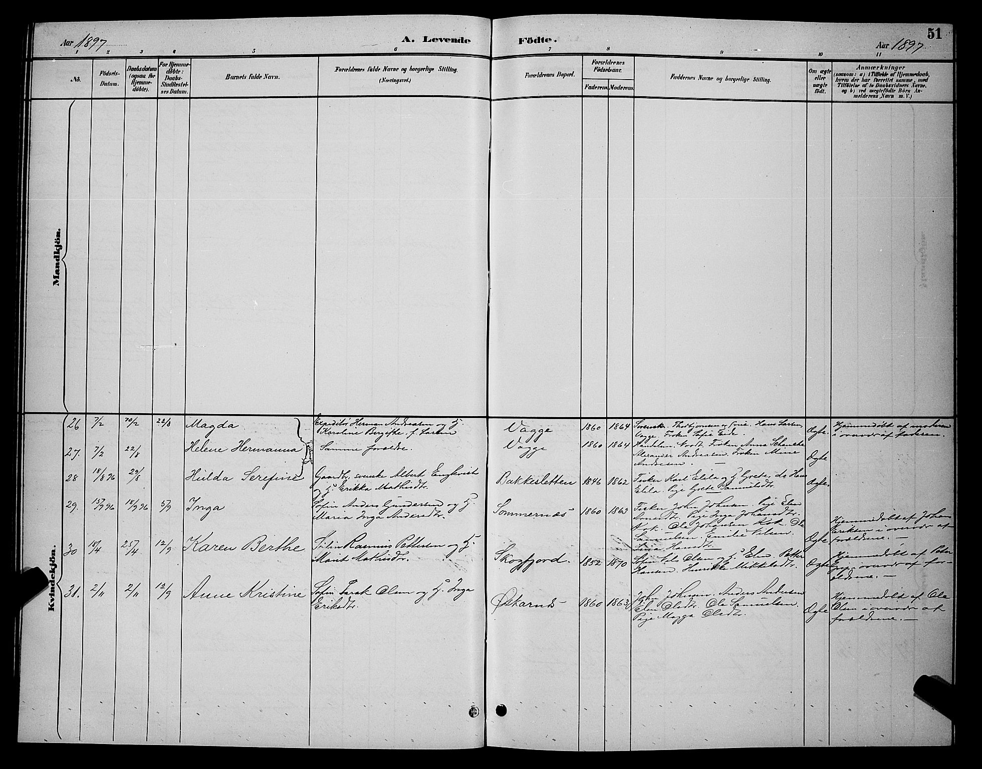 Tana sokneprestkontor, AV/SATØ-S-1334/H/Hb/L0004klokker: Klokkerbok nr. 4, 1890-1903, s. 51