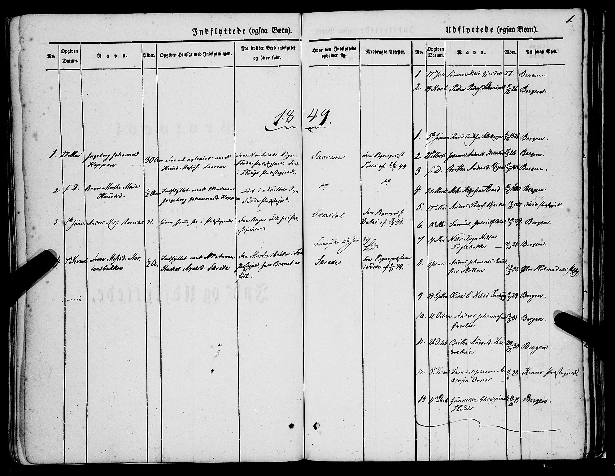 Jølster sokneprestembete, SAB/A-80701/H/Haa/Haaa/L0010: Ministerialbok nr. A 10, 1847-1865, s. 1