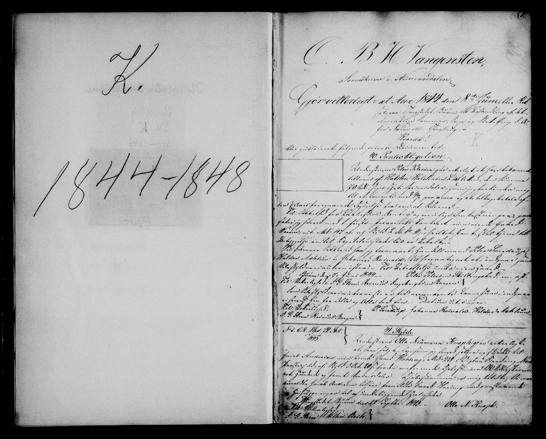 Namdal sorenskriveri, SAT/A-4133/1/2/2C/L0013: Pantebok nr. K1, 1844-1846, s. 1