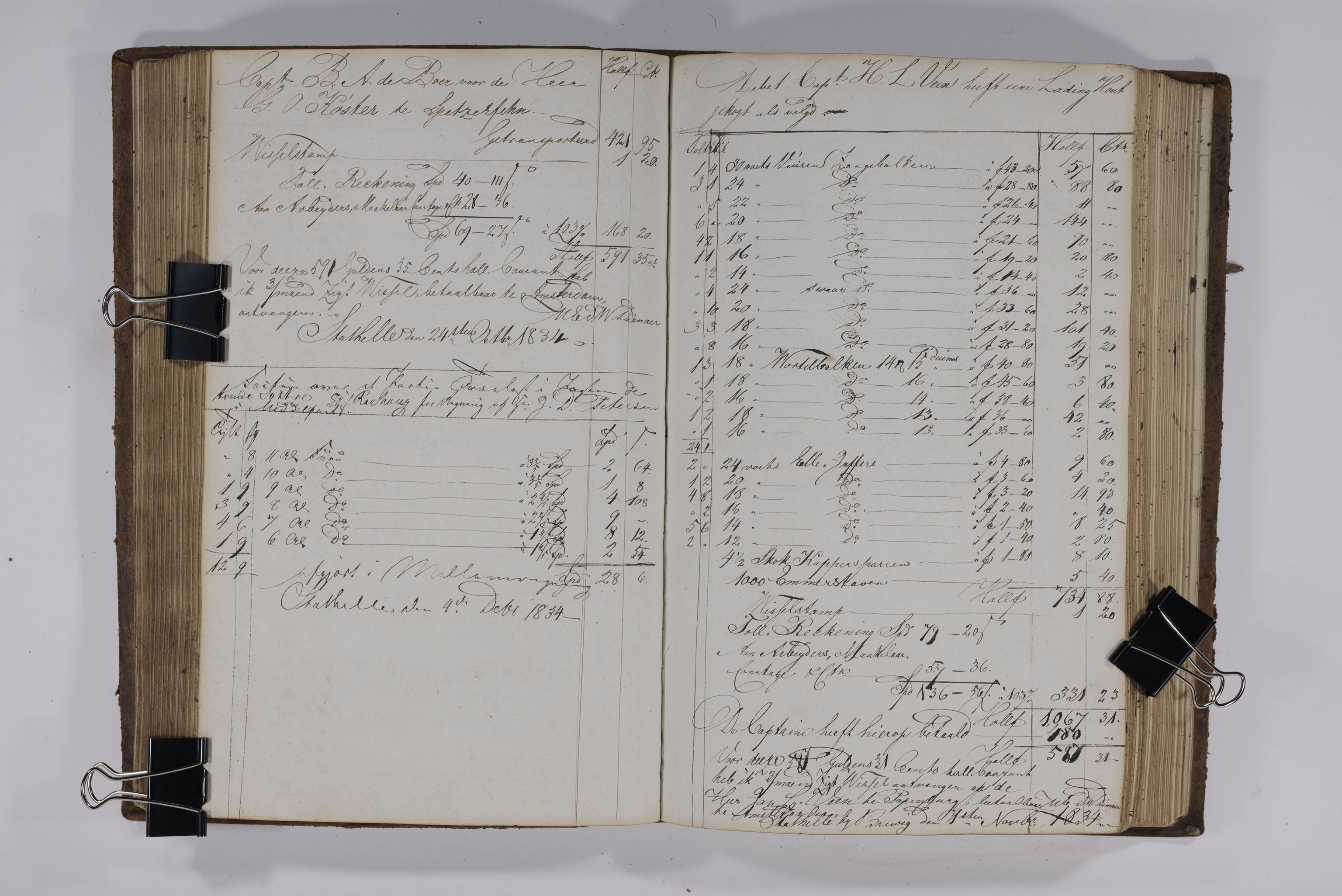 , Priscourant-tømmerpriser, 1834-38, 1834-1838, s. 165
