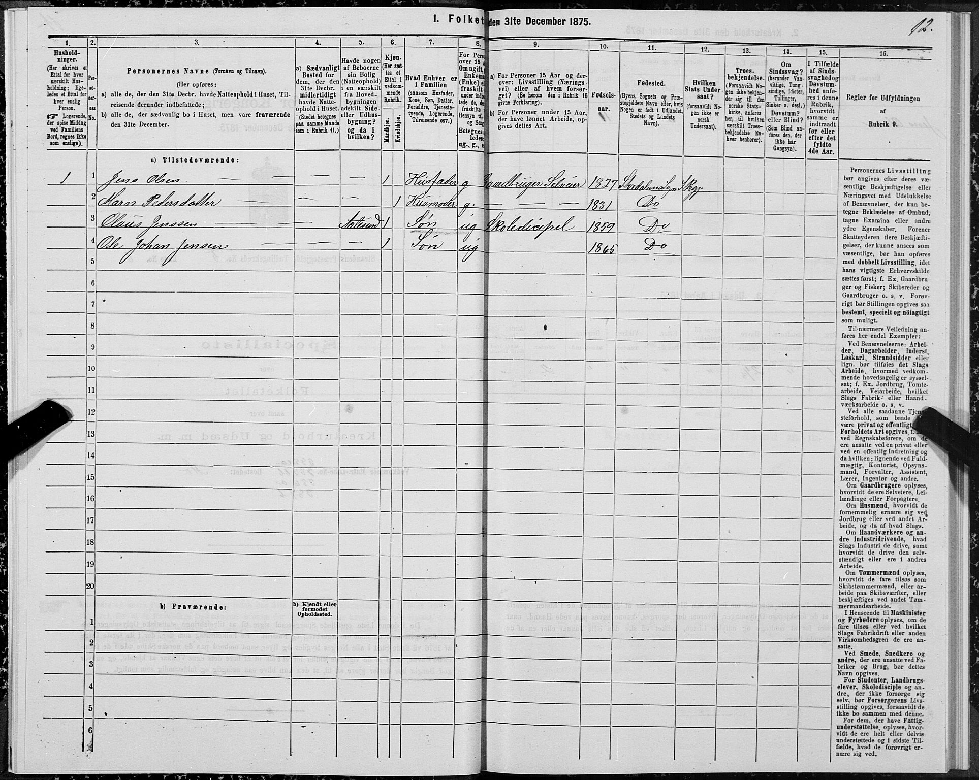 SAT, Folketelling 1875 for 1525P Stranda prestegjeld, 1875, s. 3012