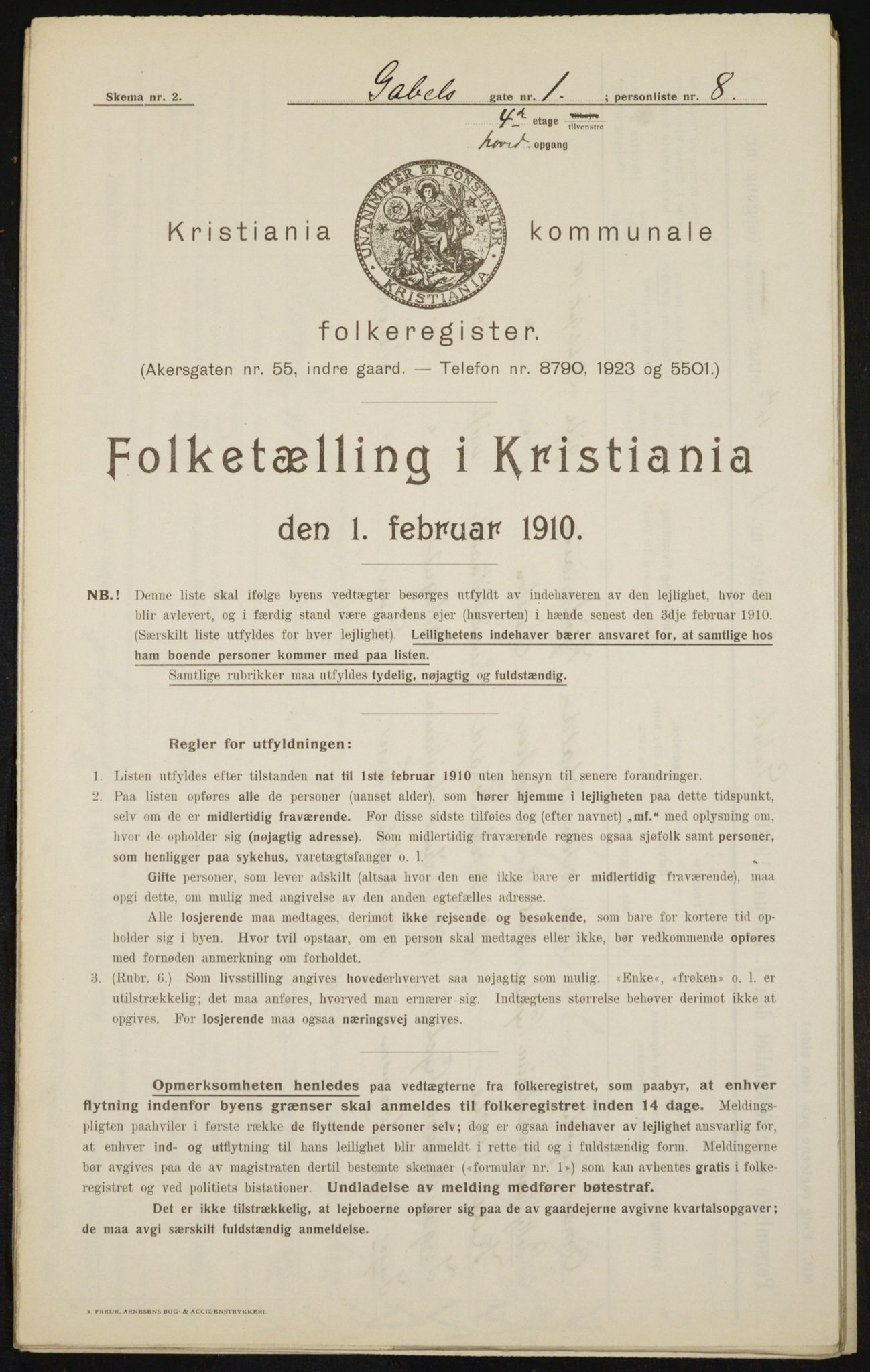 OBA, Kommunal folketelling 1.2.1910 for Kristiania, 1910, s. 27119