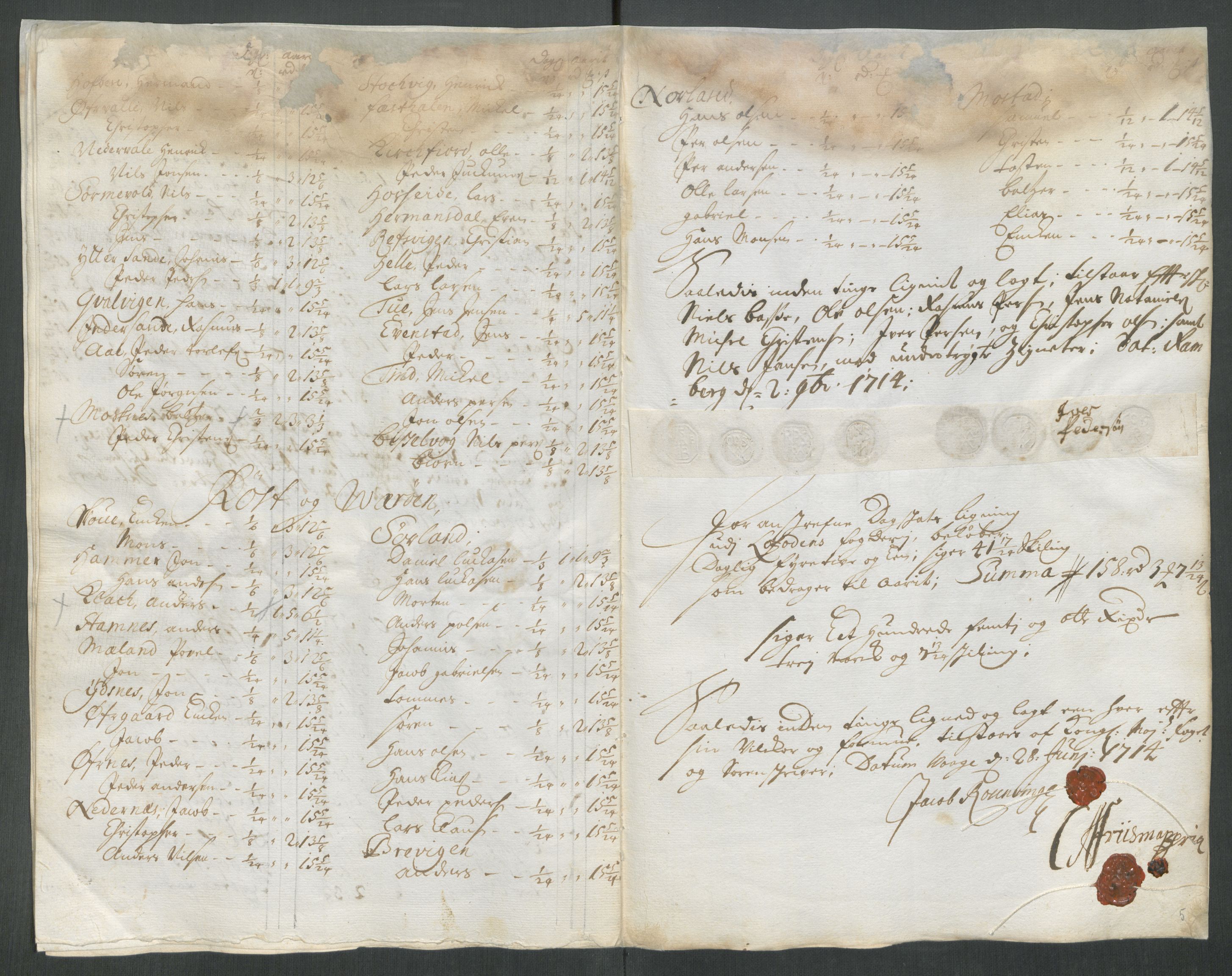 Rentekammeret inntil 1814, Reviderte regnskaper, Fogderegnskap, AV/RA-EA-4092/R67/L4680: Fogderegnskap Vesterålen, Andenes og Lofoten, 1714, s. 107