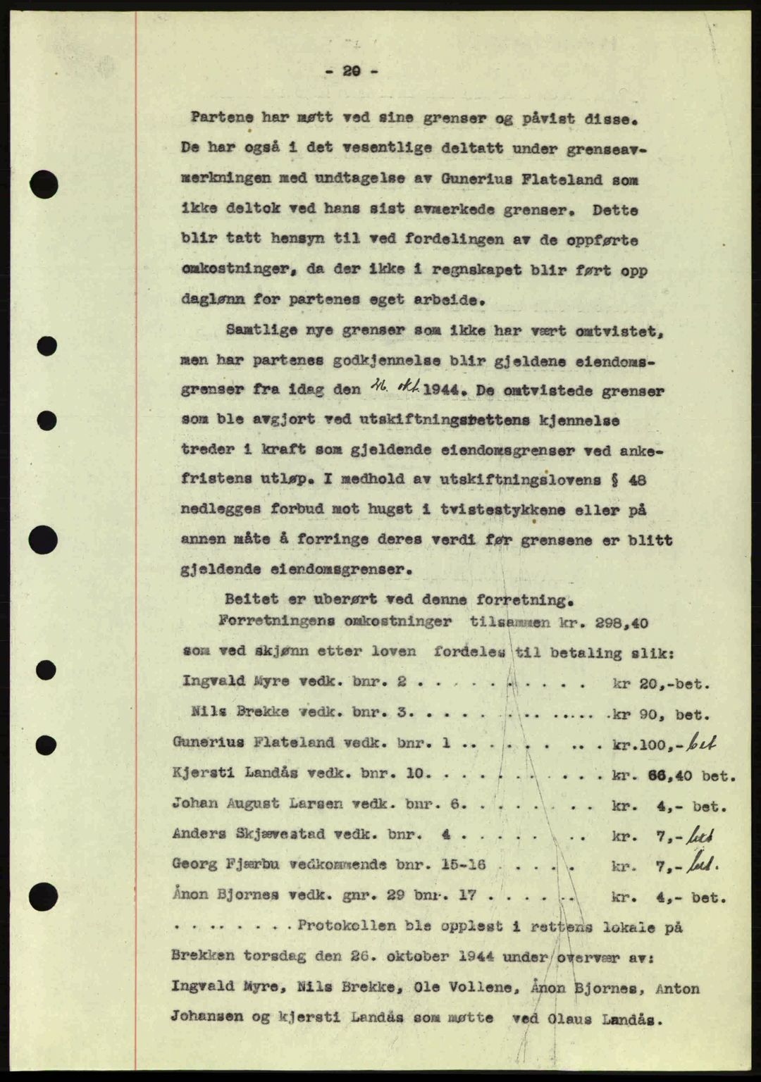 Nedenes sorenskriveri, AV/SAK-1221-0006/G/Gb/Gba/L0052: Pantebok nr. A6a, 1944-1945, Dagboknr: 981/1944