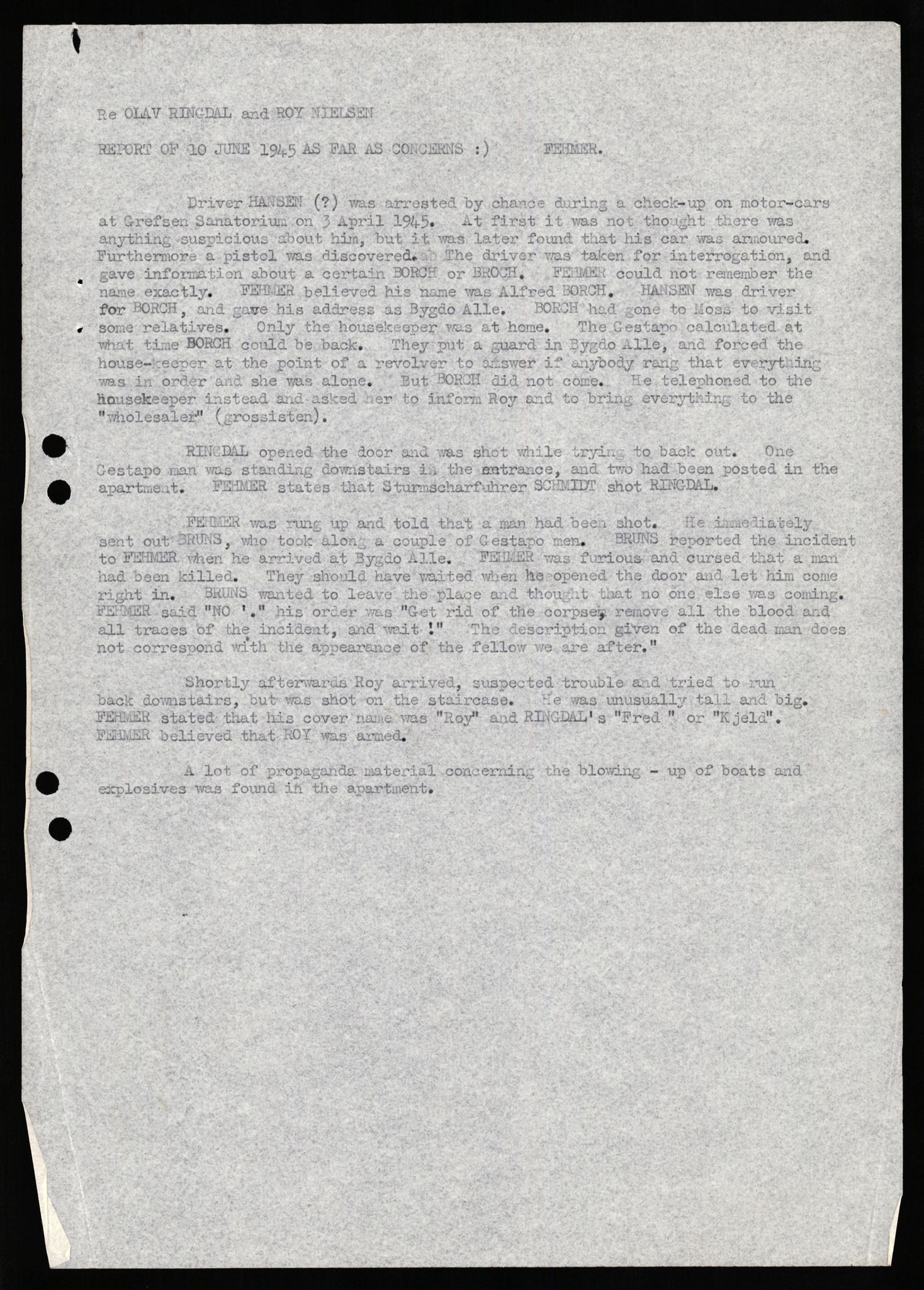 Forsvaret, Forsvarets overkommando II, AV/RA-RAFA-3915/D/Db/L0030: CI Questionaires. Tyske okkupasjonsstyrker i Norge. Tyskere., 1945-1946, s. 311