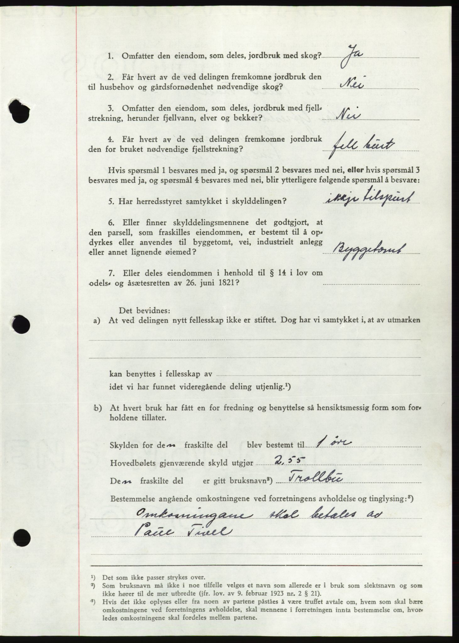 Søre Sunnmøre sorenskriveri, AV/SAT-A-4122/1/2/2C/L0077: Pantebok nr. 3A, 1945-1946, Dagboknr: 423/1945