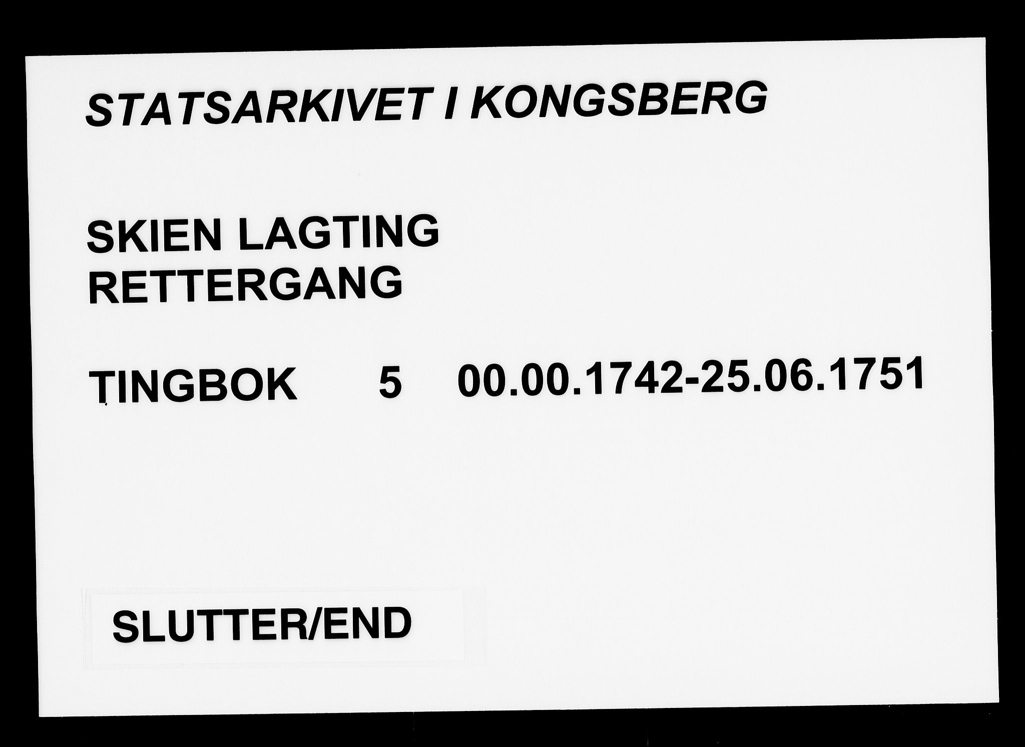 Skien lagting, AV/SAKO-A-803/F/Fa/L0005: Tingbok, 1742-1751