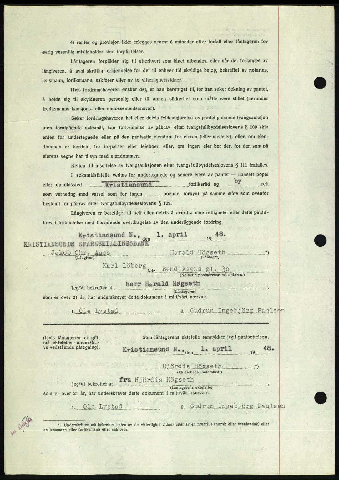 Kristiansund byfogd, AV/SAT-A-4587/A/27: Pantebok nr. 44, 1947-1948, Dagboknr: 467/1948