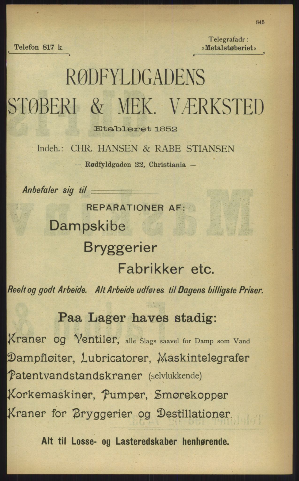 Kristiania/Oslo adressebok, PUBL/-, 1903, s. 845