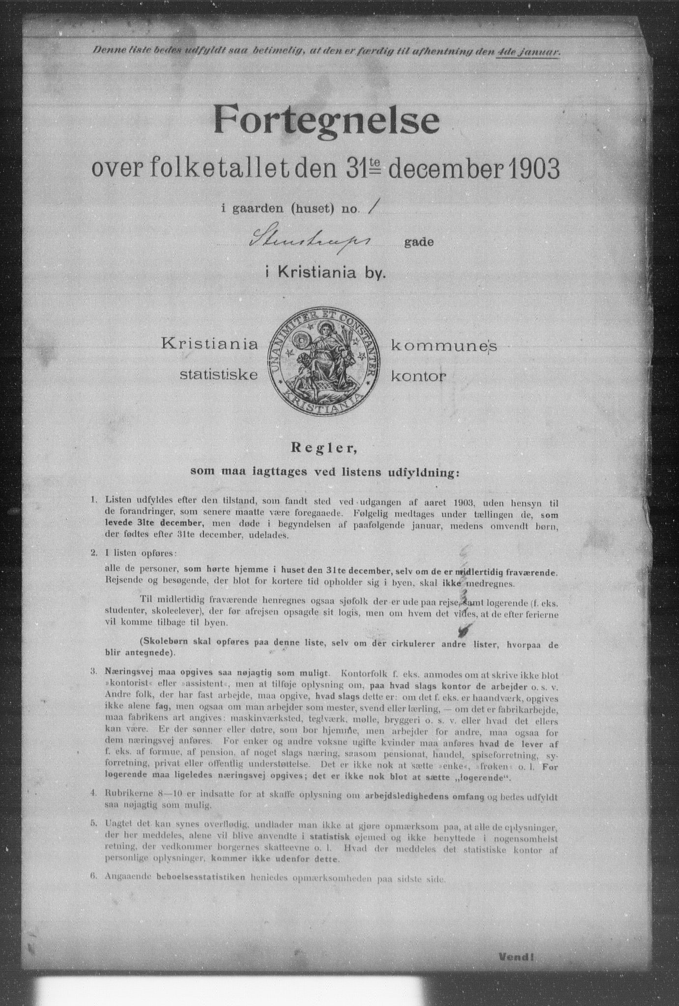 OBA, Kommunal folketelling 31.12.1903 for Kristiania kjøpstad, 1903, s. 19510