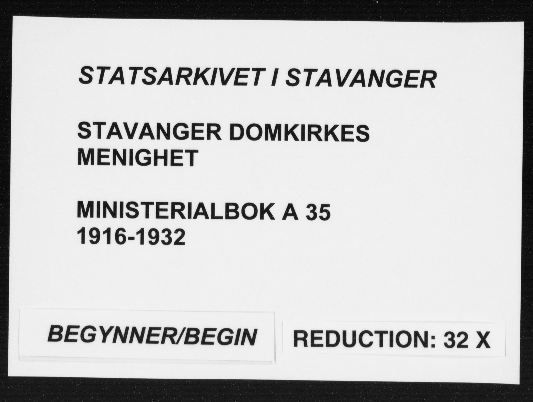 Domkirken sokneprestkontor, SAST/A-101812/002/A/L0019: Ministerialbok nr. A 35, 1916-1932