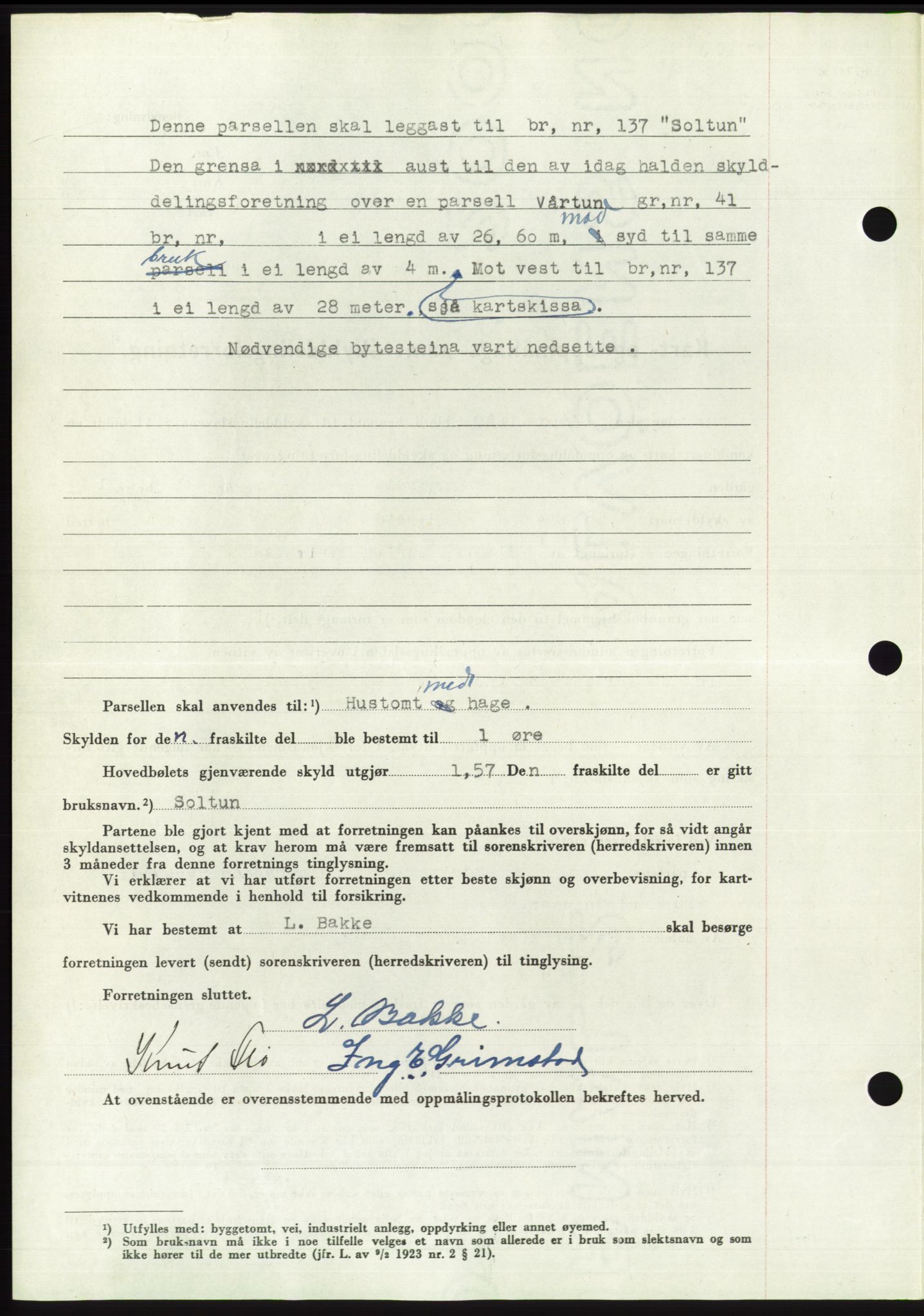 Søre Sunnmøre sorenskriveri, AV/SAT-A-4122/1/2/2C/L0085: Pantebok nr. 11A, 1949-1949, Dagboknr: 1857/1949