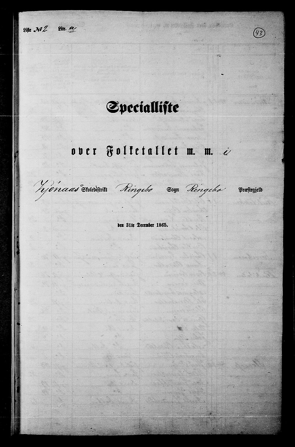 RA, Folketelling 1865 for 0520P Ringebu prestegjeld, 1865, s. 34