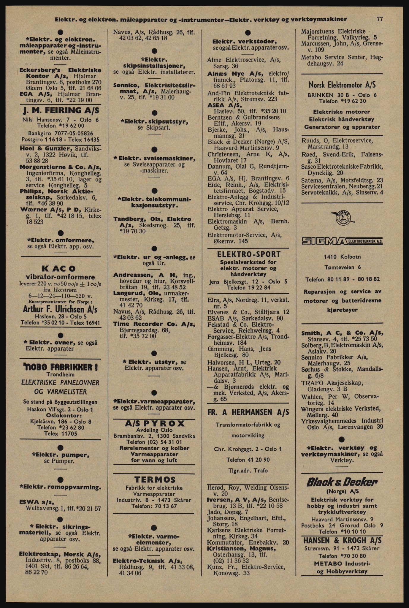 Kristiania/Oslo adressebok, PUBL/-, 1976-1977, s. 77