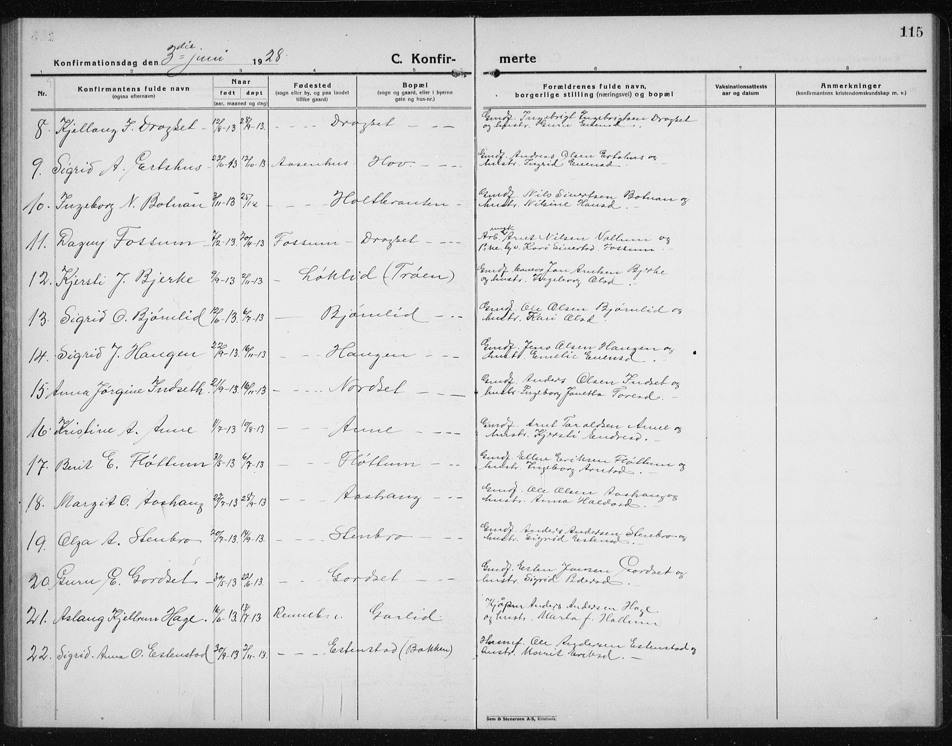 Ministerialprotokoller, klokkerbøker og fødselsregistre - Sør-Trøndelag, SAT/A-1456/689/L1045: Klokkerbok nr. 689C04, 1923-1940, s. 115