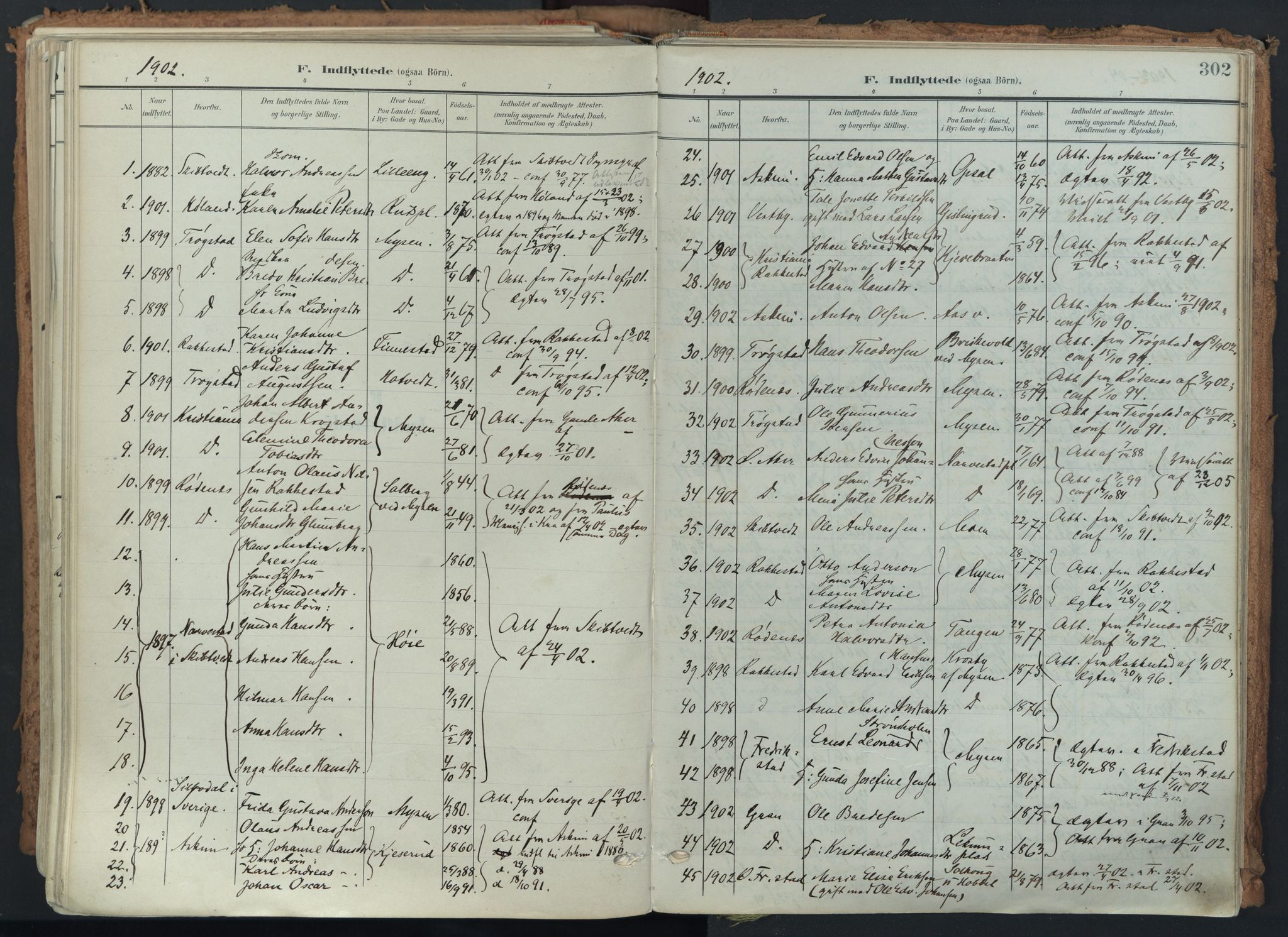 Eidsberg prestekontor Kirkebøker, AV/SAO-A-10905/F/Fa/L0014: Ministerialbok nr. I 14, 1902-1919, s. 302