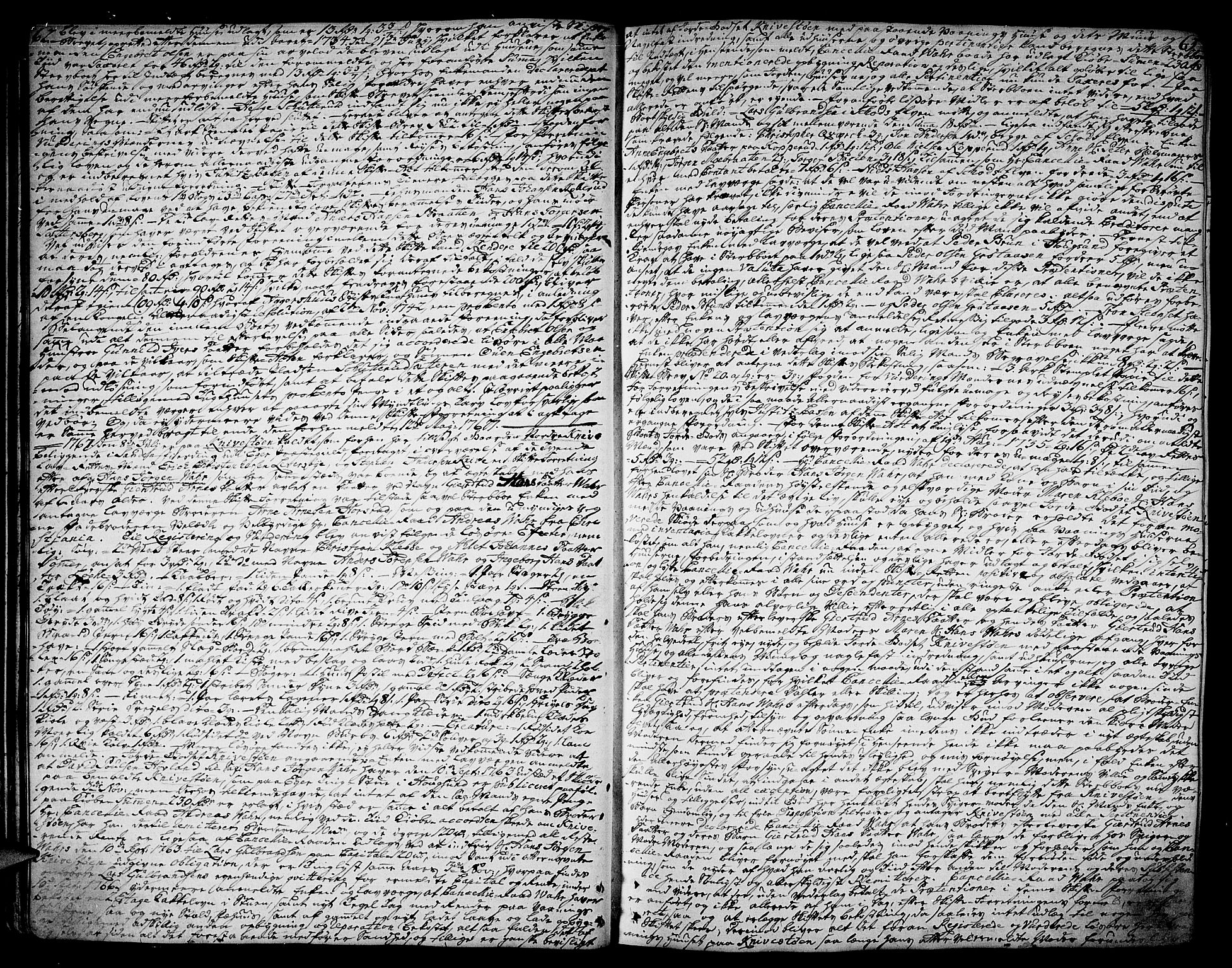 Eiker, Modum og Sigdal sorenskriveri, SAKO/A-123/H/Hb/Hba/L0014: Skifteprotokoll, 1766-1771, s. 62-63
