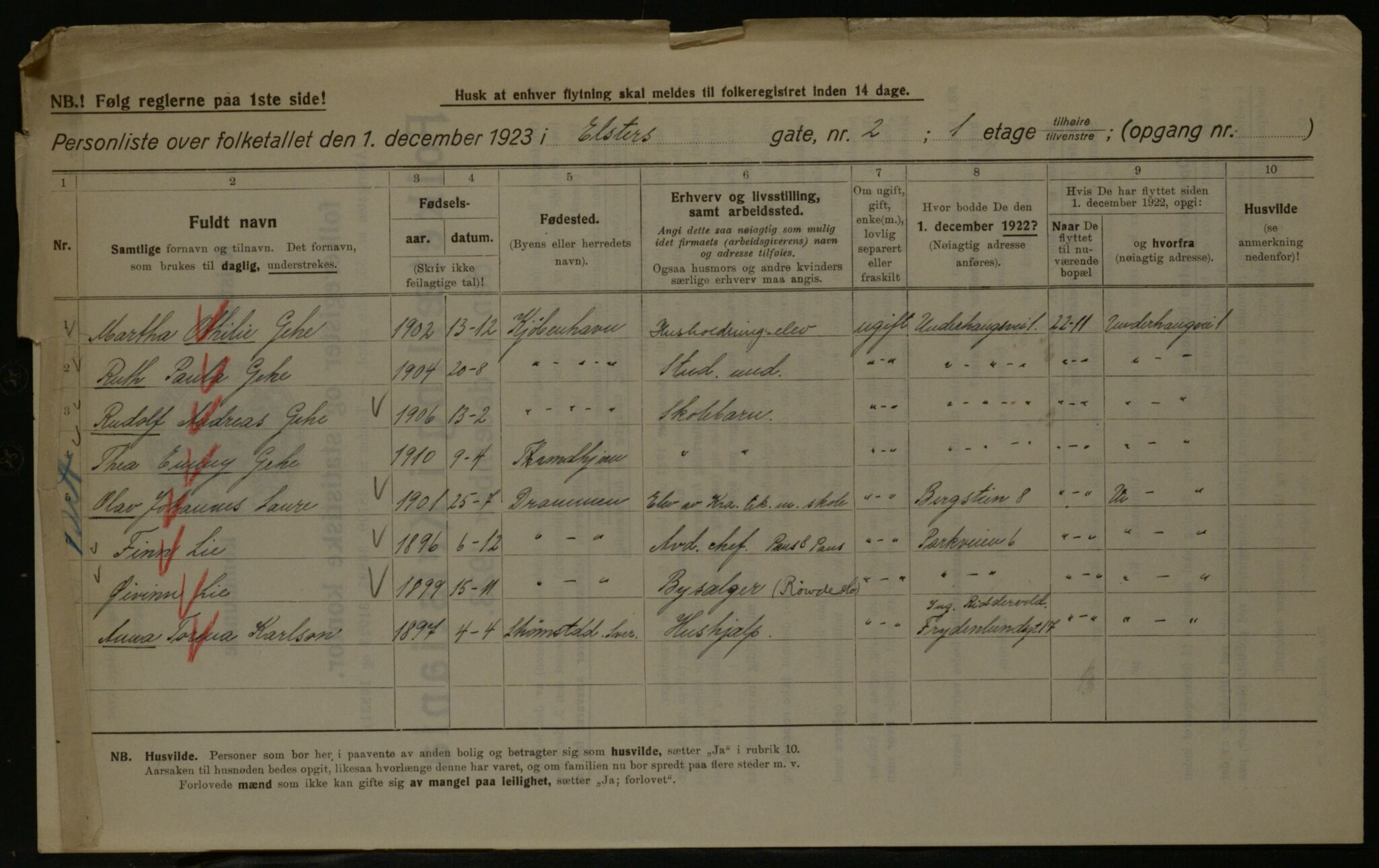 OBA, Kommunal folketelling 1.12.1923 for Kristiania, 1923, s. 23226