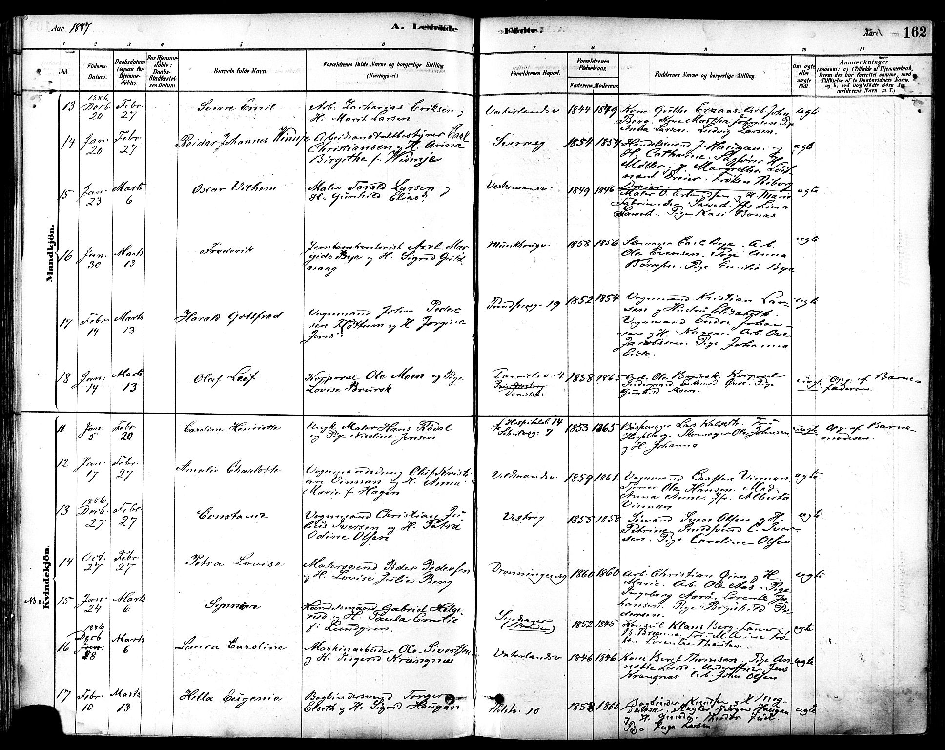Ministerialprotokoller, klokkerbøker og fødselsregistre - Sør-Trøndelag, SAT/A-1456/601/L0057: Ministerialbok nr. 601A25, 1877-1891, s. 162