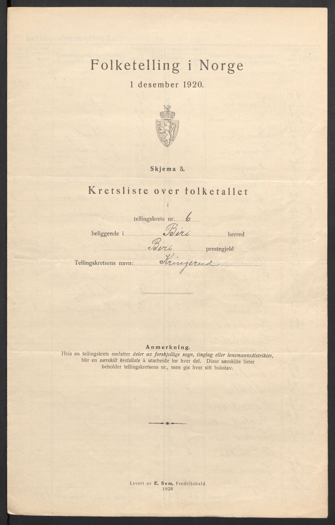 SAH, Folketelling 1920 for 0525 Biri herred, 1920, s. 25