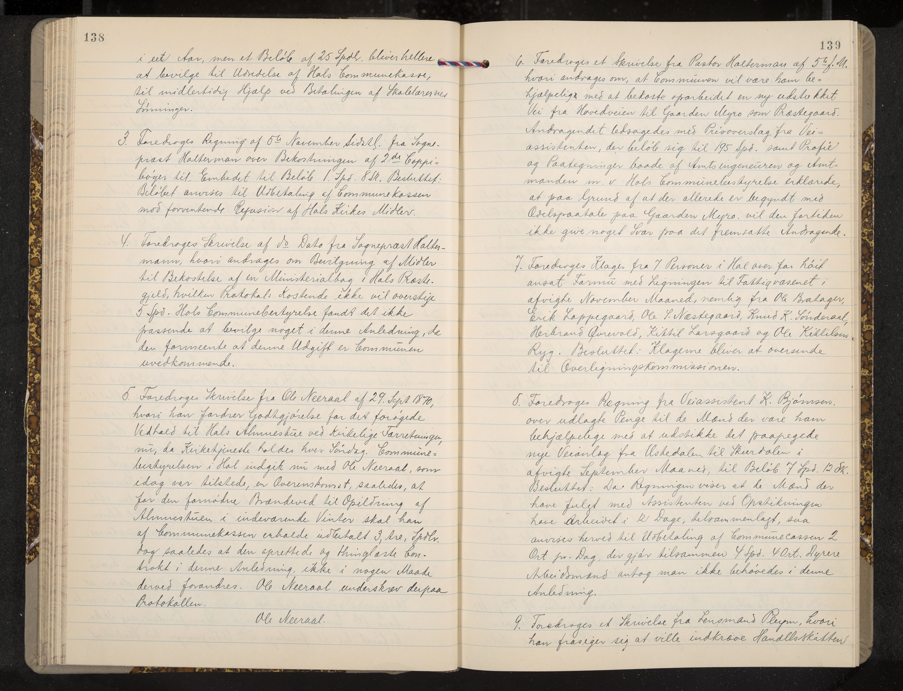 Ål formannskap og sentraladministrasjon, IKAK/0619021/A/Aa/L0003: Utskrift av møtebok, 1864-1880, s. 138-139