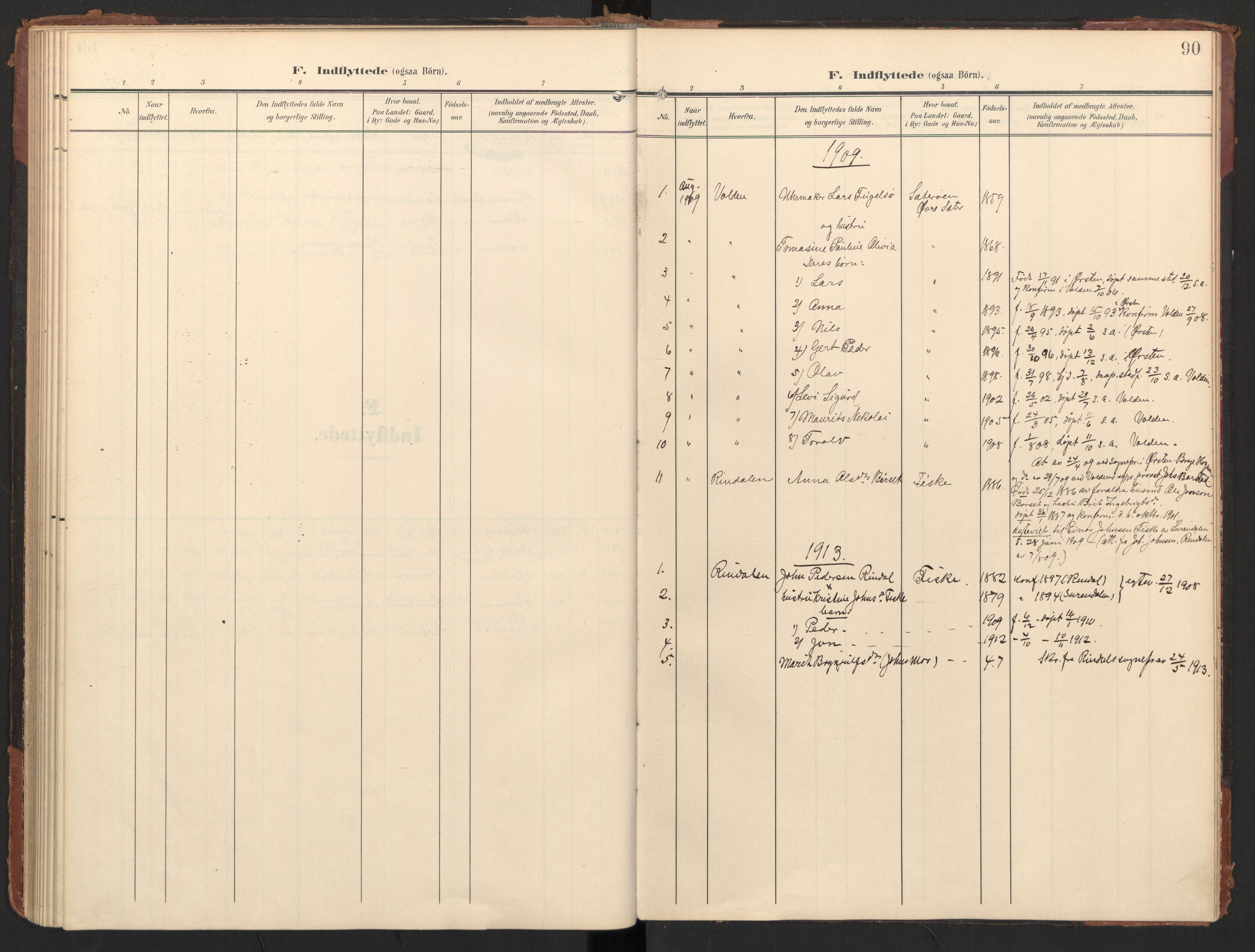 Ministerialprotokoller, klokkerbøker og fødselsregistre - Møre og Romsdal, AV/SAT-A-1454/597/L1063: Ministerialbok nr. 597A02, 1905-1923, s. 90