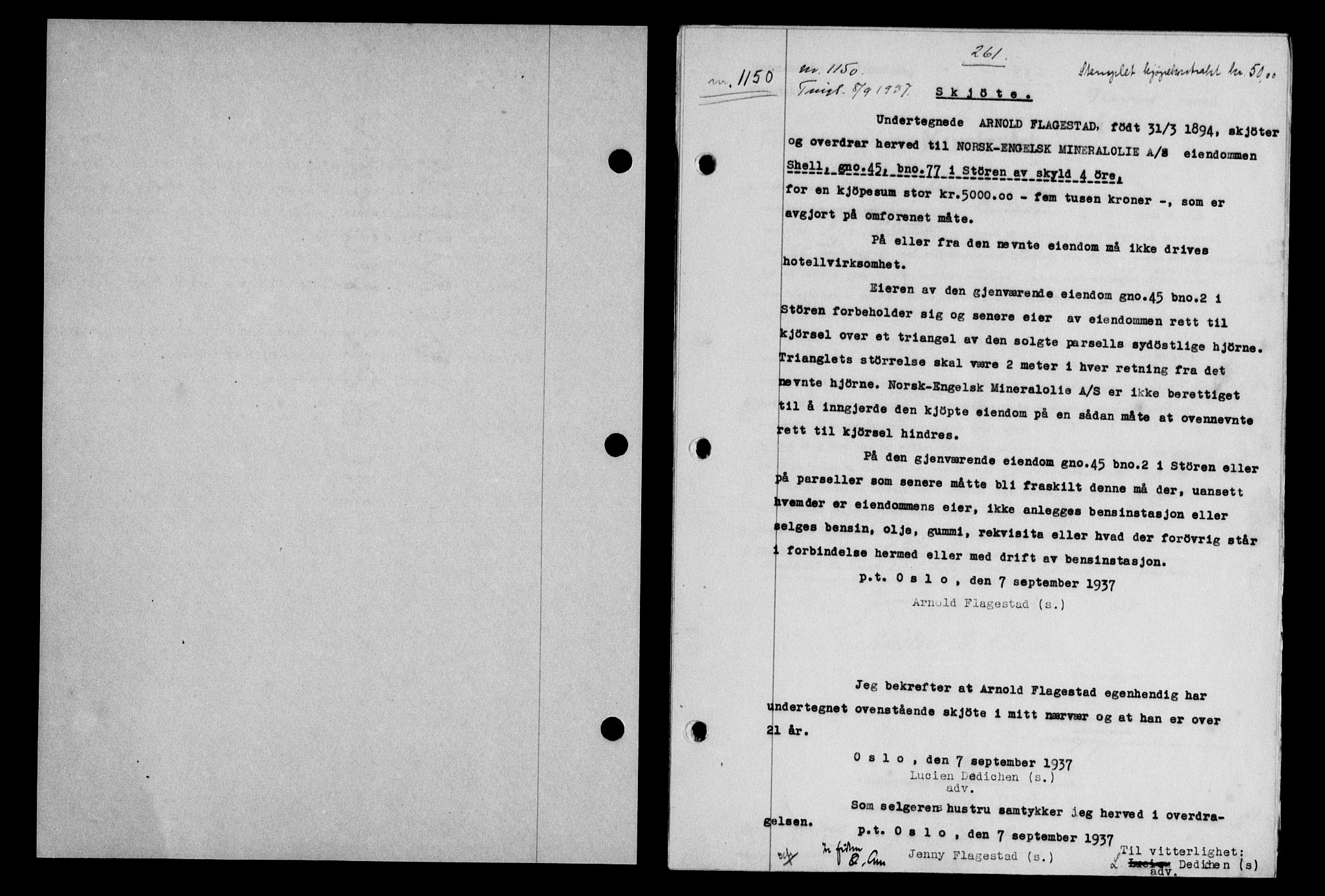 Gauldal sorenskriveri, SAT/A-0014/1/2/2C/L0047: Pantebok nr. 50-51, 1937-1937, Dagboknr: 1150/1937