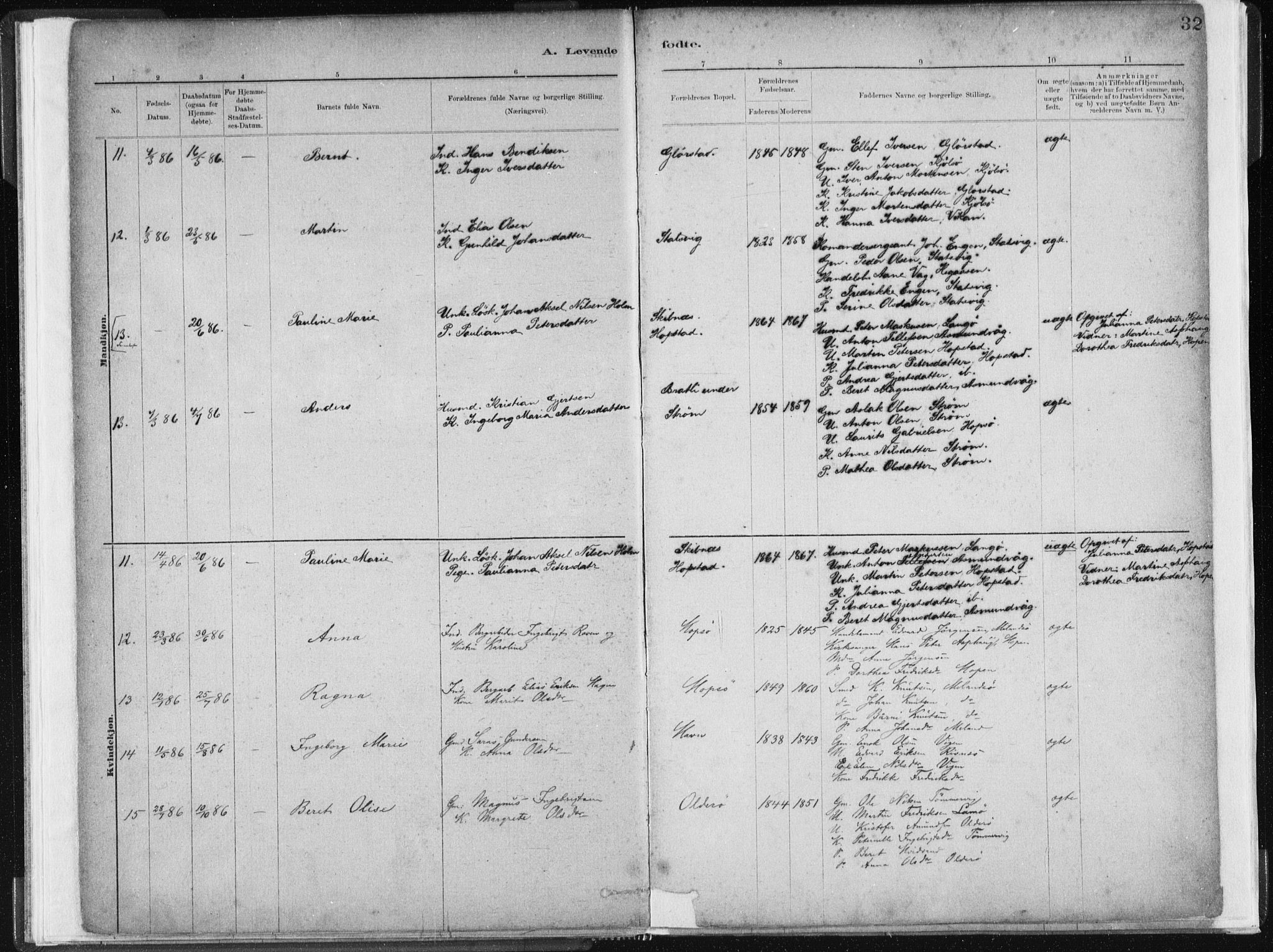 Ministerialprotokoller, klokkerbøker og fødselsregistre - Sør-Trøndelag, SAT/A-1456/634/L0533: Ministerialbok nr. 634A09, 1882-1901, s. 32