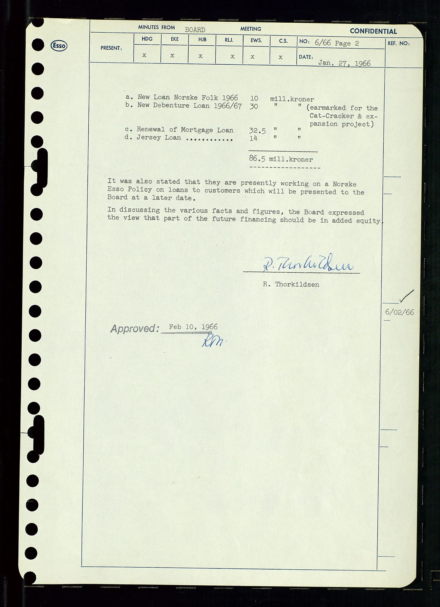 Pa 0982 - Esso Norge A/S, AV/SAST-A-100448/A/Aa/L0002/0002: Den administrerende direksjon Board minutes (styrereferater) / Den administrerende direksjon Board minutes (styrereferater), 1966, s. 15