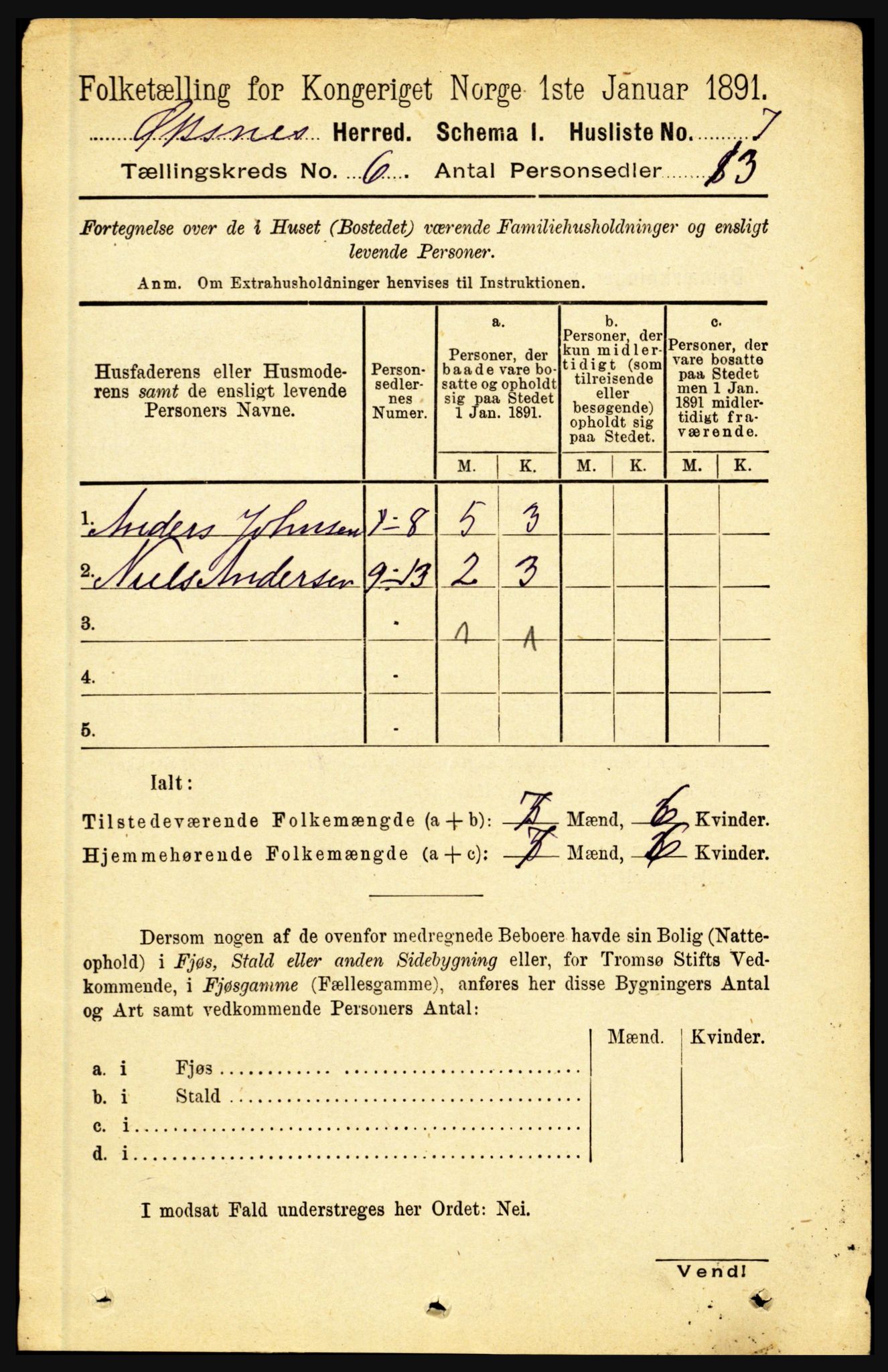 RA, Folketelling 1891 for 1868 Øksnes herred, 1891, s. 2512