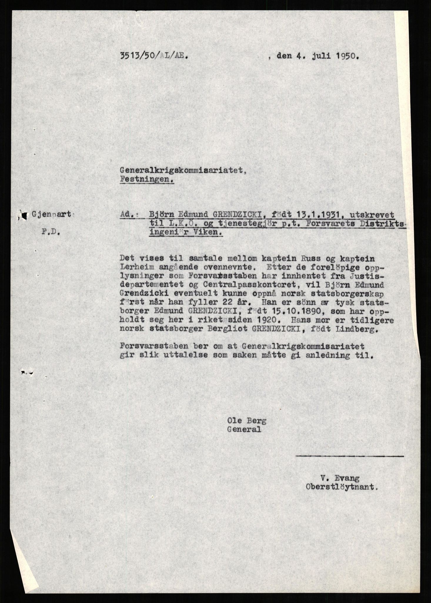 Forsvaret, Forsvarets overkommando II, AV/RA-RAFA-3915/D/Db/L0010: CI Questionaires. Tyske okkupasjonsstyrker i Norge. Tyskere., 1945-1946, s. 179