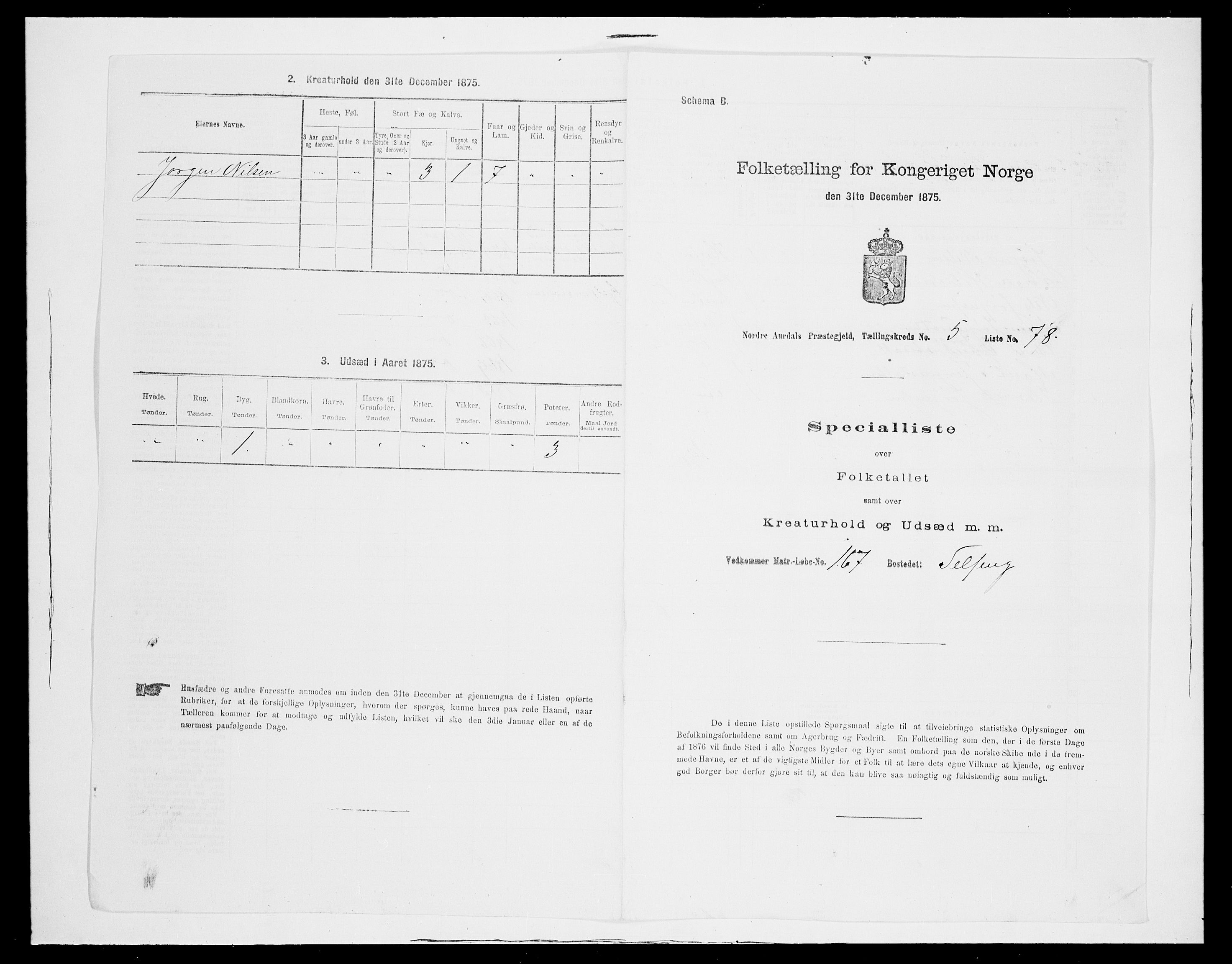 SAH, Folketelling 1875 for 0542P Nord-Aurdal prestegjeld, 1875, s. 886