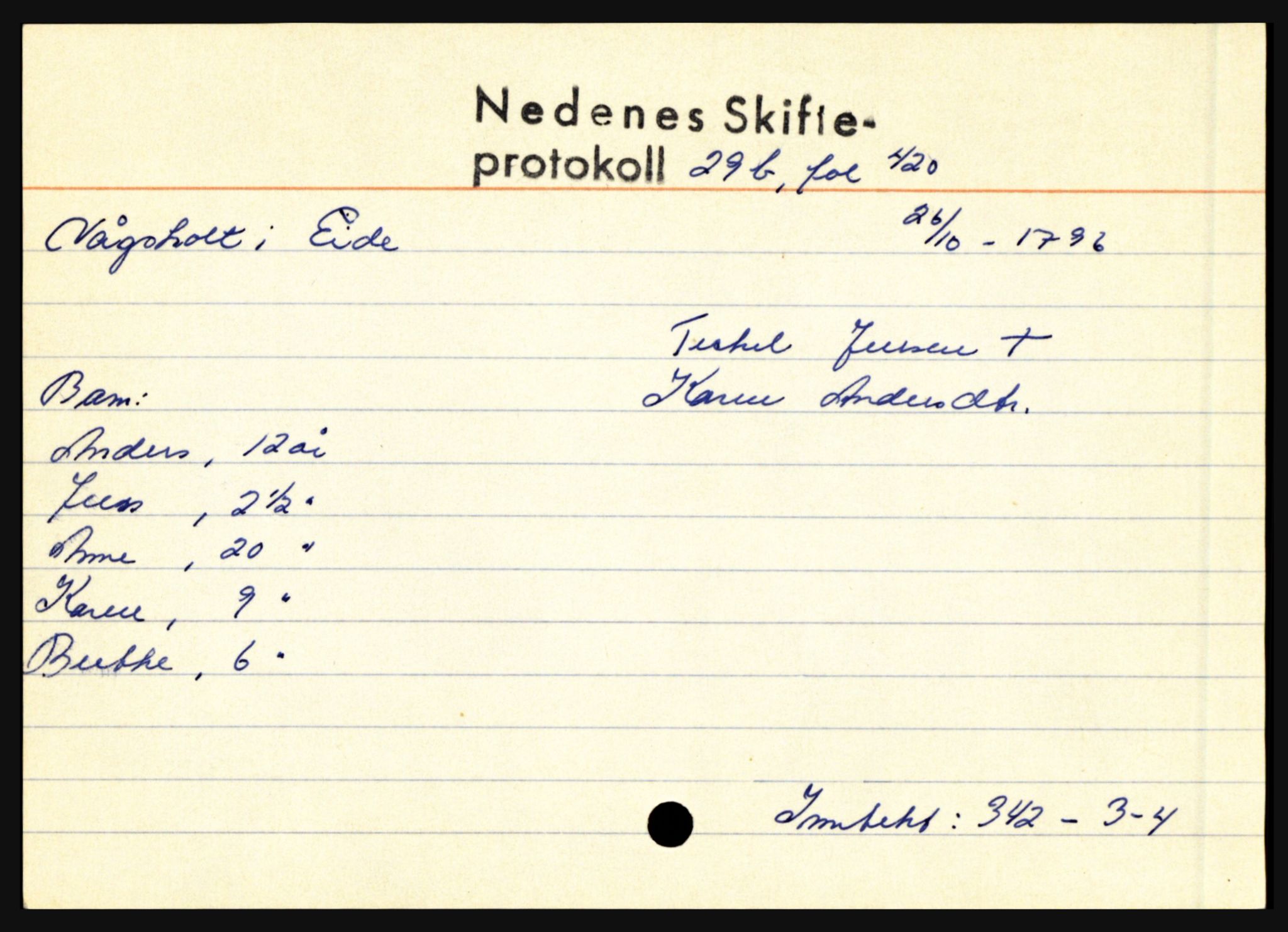 Nedenes sorenskriveri før 1824, AV/SAK-1221-0007/H, s. 33547