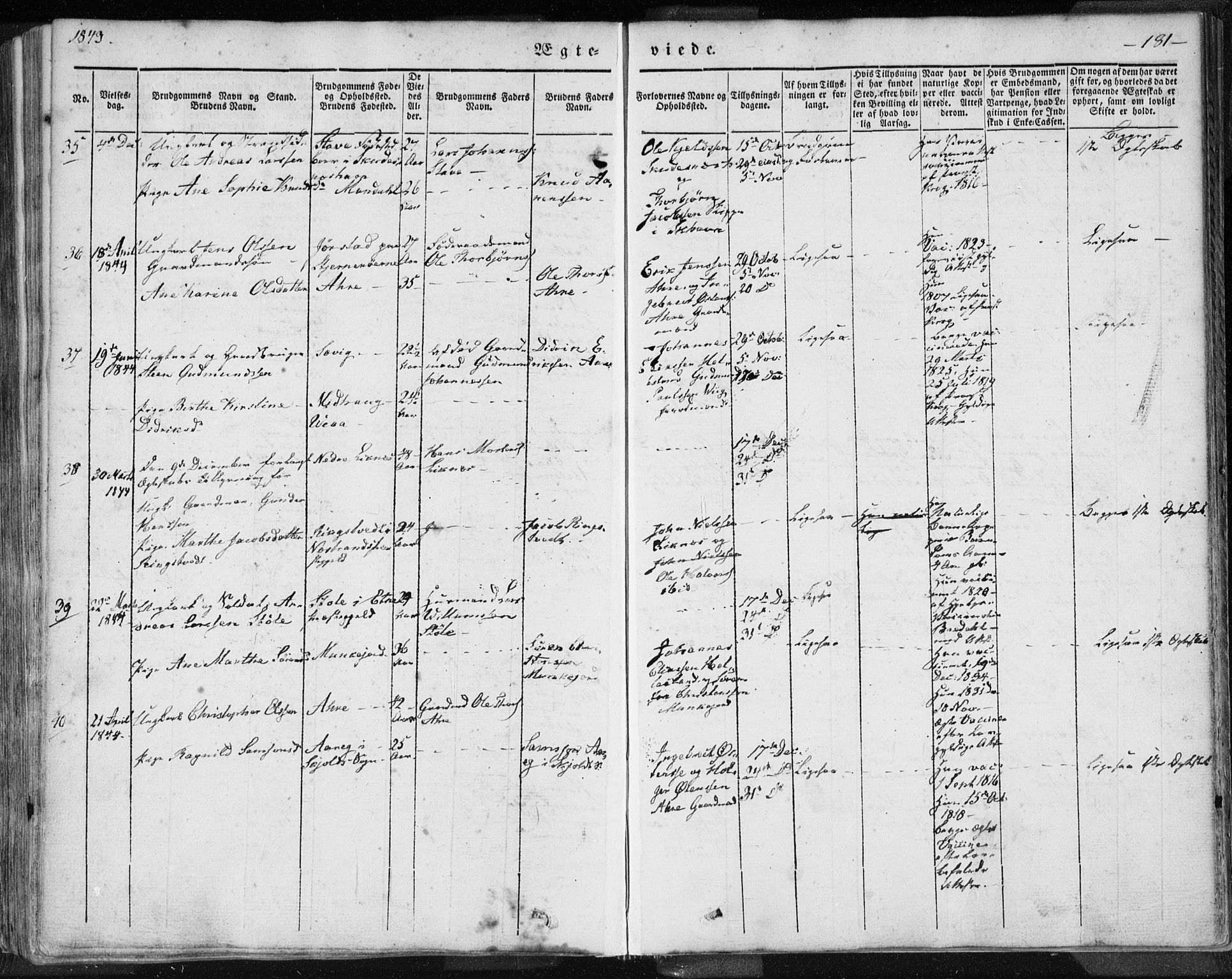 Skudenes sokneprestkontor, AV/SAST-A -101849/H/Ha/Haa/L0002: Ministerialbok nr. A 2.1, 1841-1846, s. 181