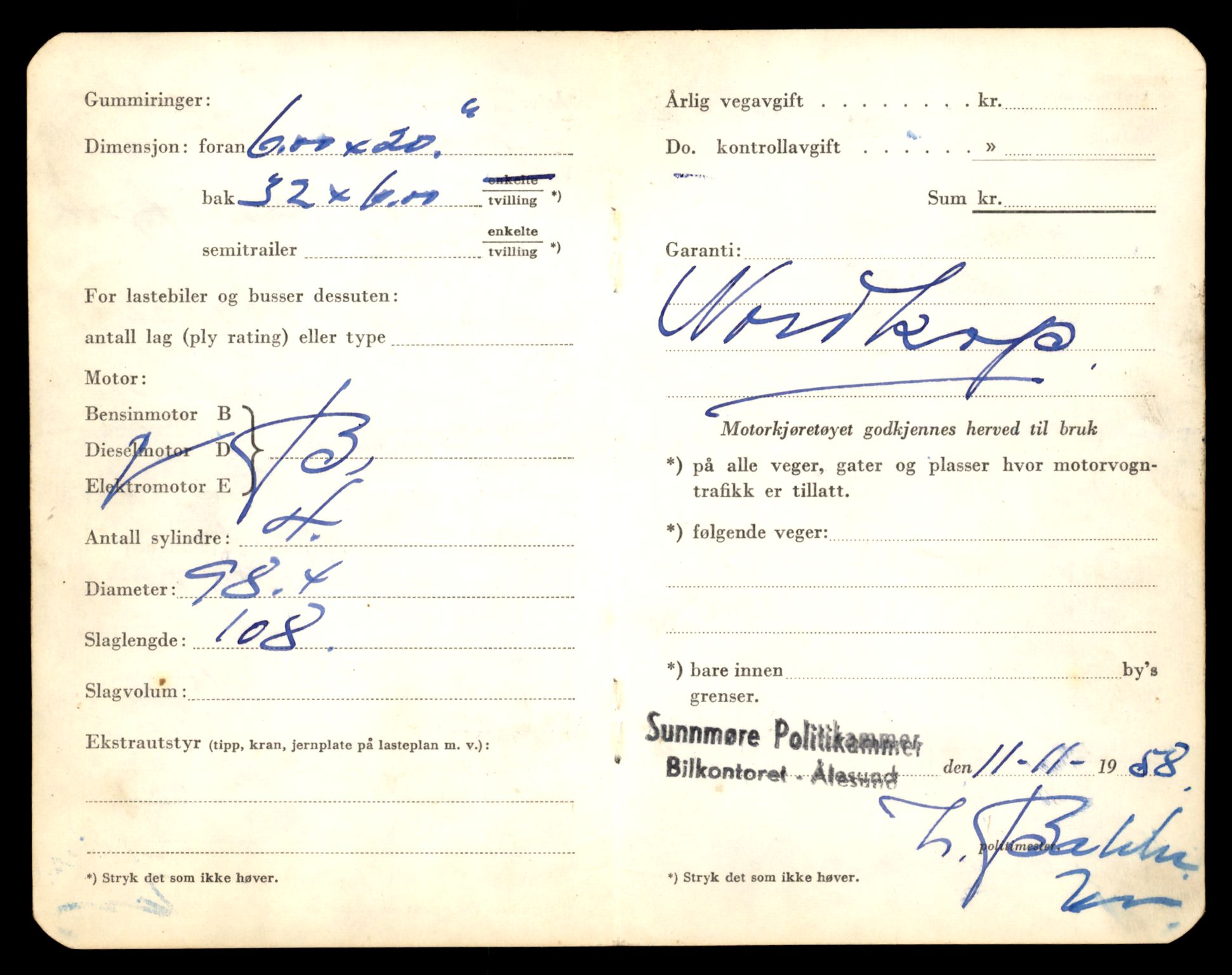 Møre og Romsdal vegkontor - Ålesund trafikkstasjon, SAT/A-4099/F/Fe/L0014: Registreringskort for kjøretøy T 1565 - T 1698, 1927-1998, s. 1547