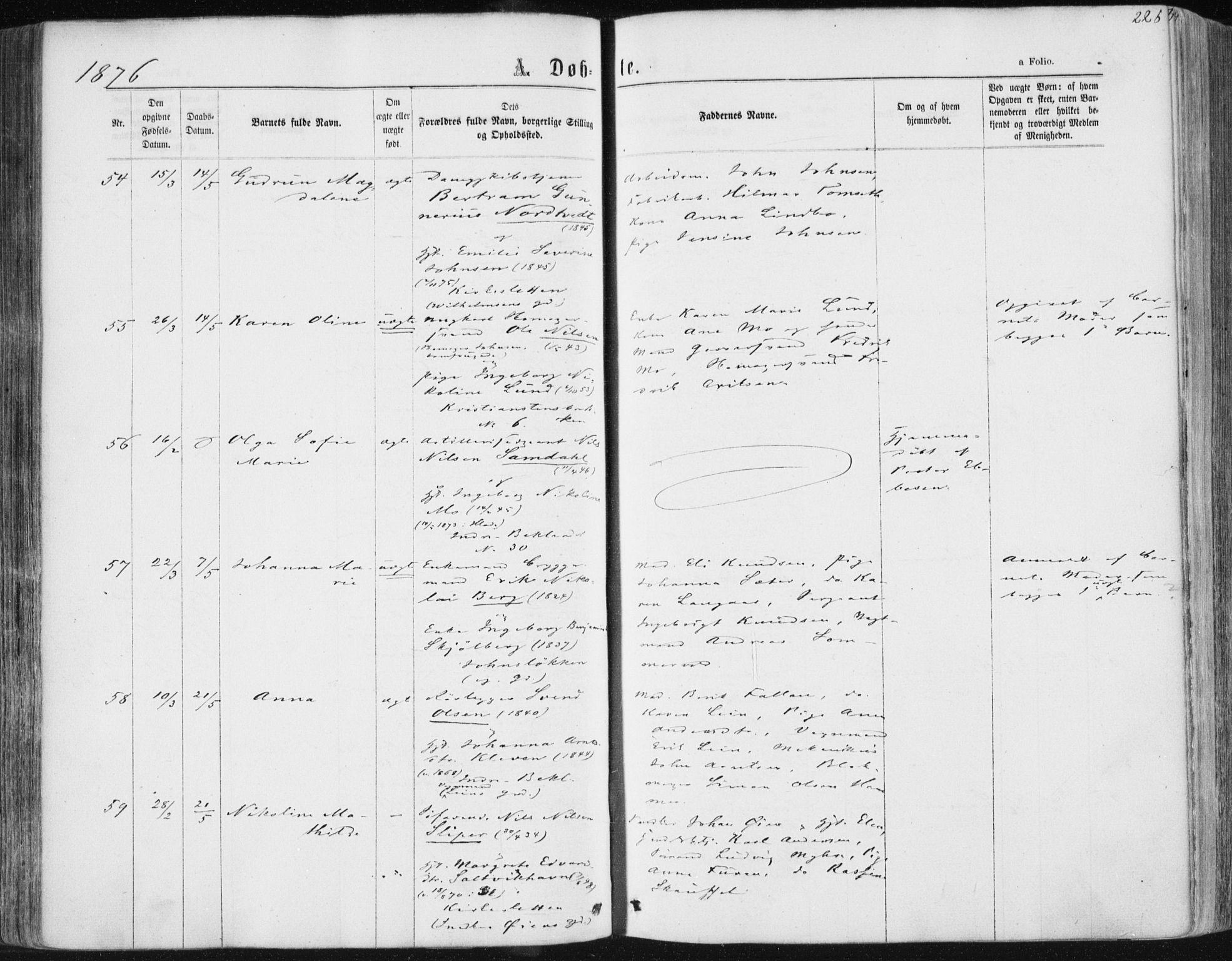 Ministerialprotokoller, klokkerbøker og fødselsregistre - Sør-Trøndelag, AV/SAT-A-1456/604/L0186: Ministerialbok nr. 604A07, 1866-1877, s. 226