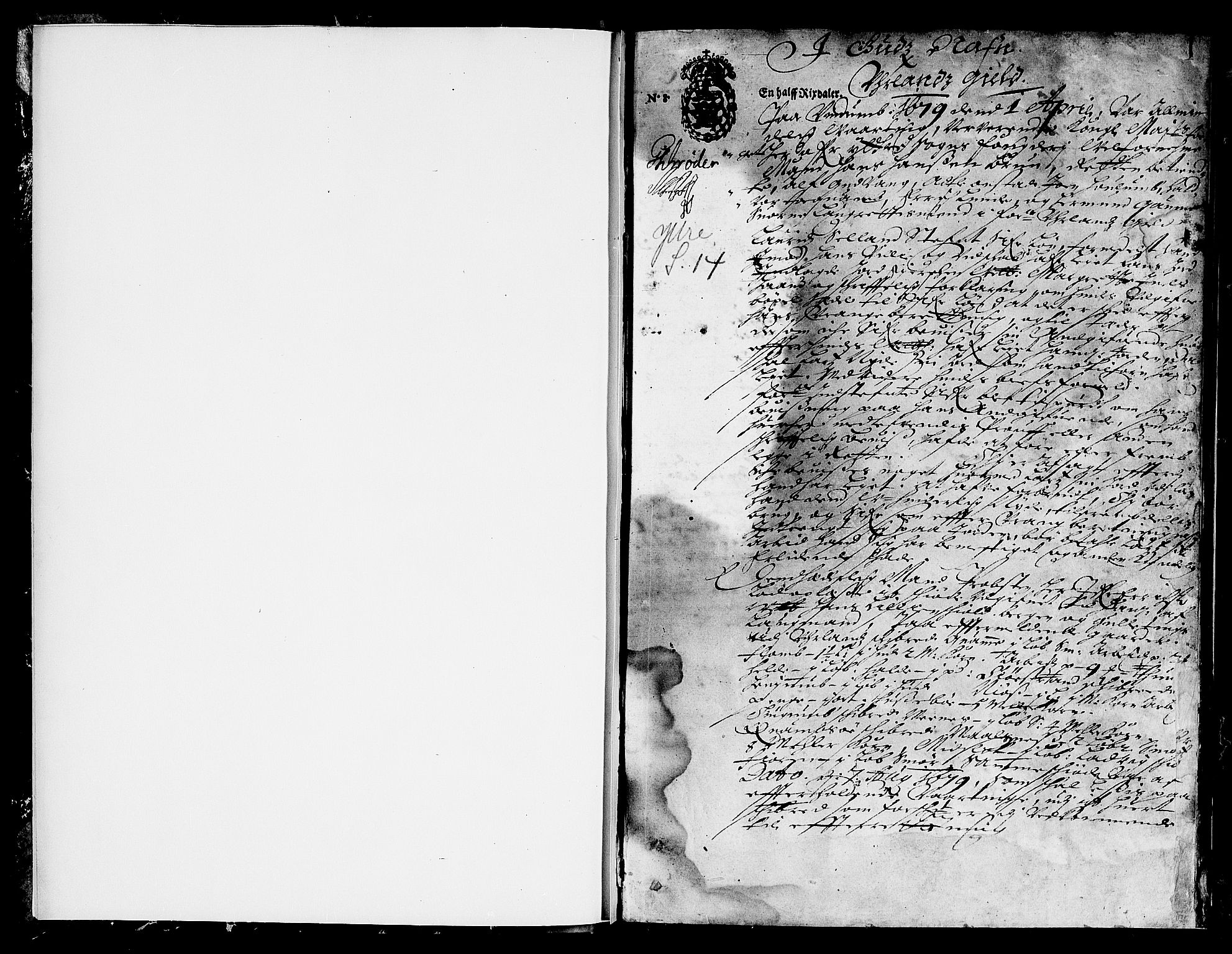 Ytre Sogn tingrett, SAB/A-2601/1/F/Fa/L0014: Tingbok (justisprotokoll), 1679, s. 0b-1a
