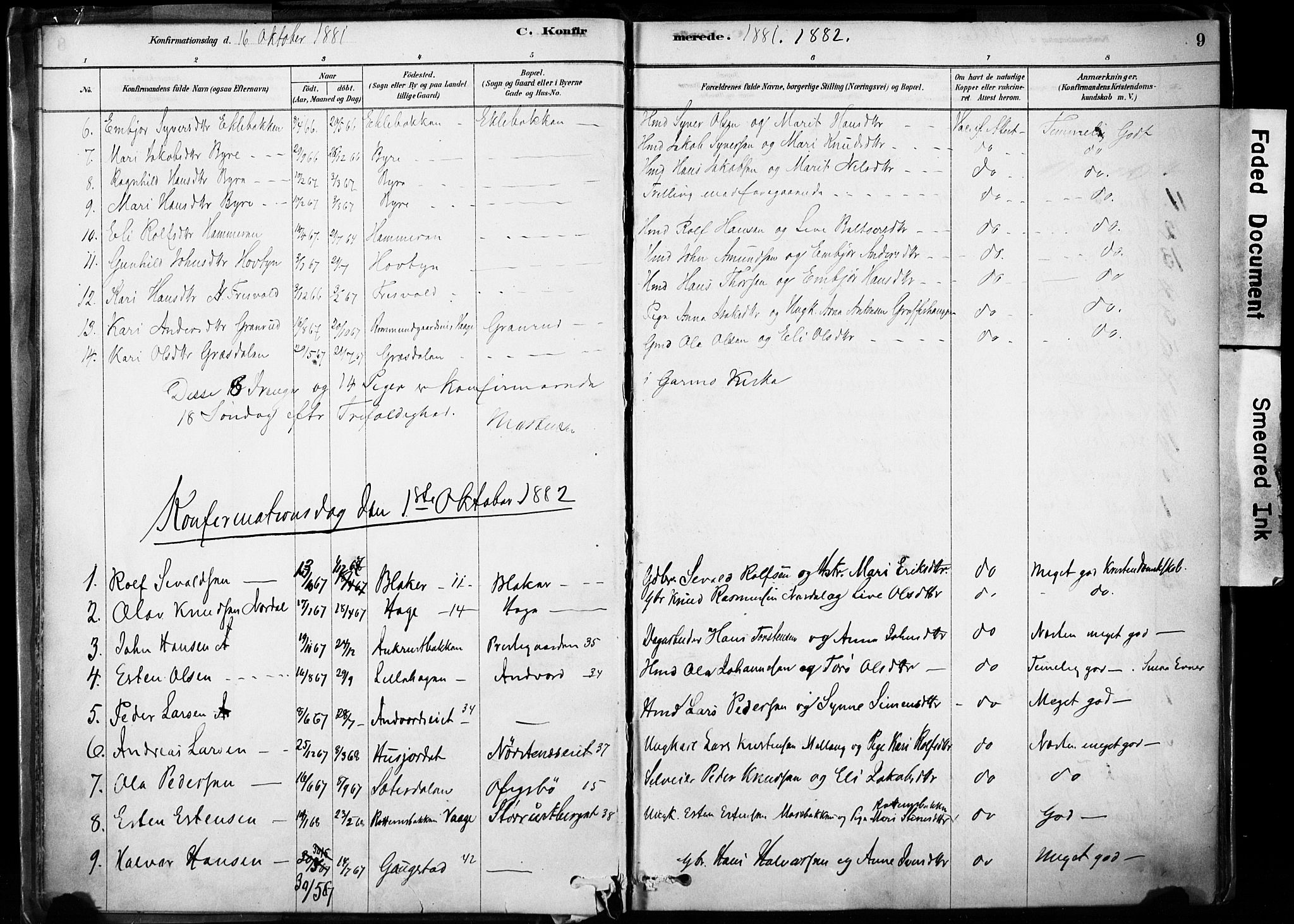 Lom prestekontor, AV/SAH-PREST-070/K/L0009: Ministerialbok nr. 9, 1878-1907, s. 9