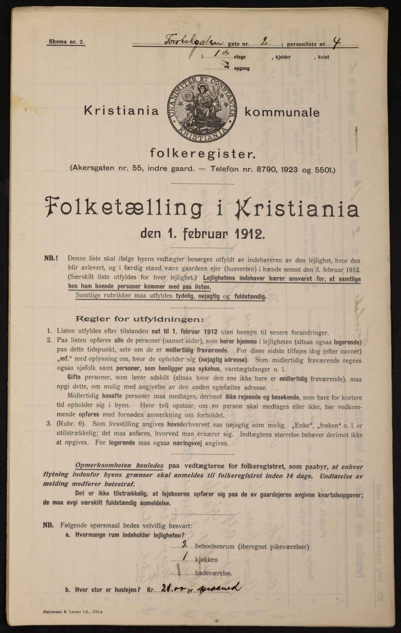 OBA, Kommunal folketelling 1.2.1912 for Kristiania, 1912, s. 114987