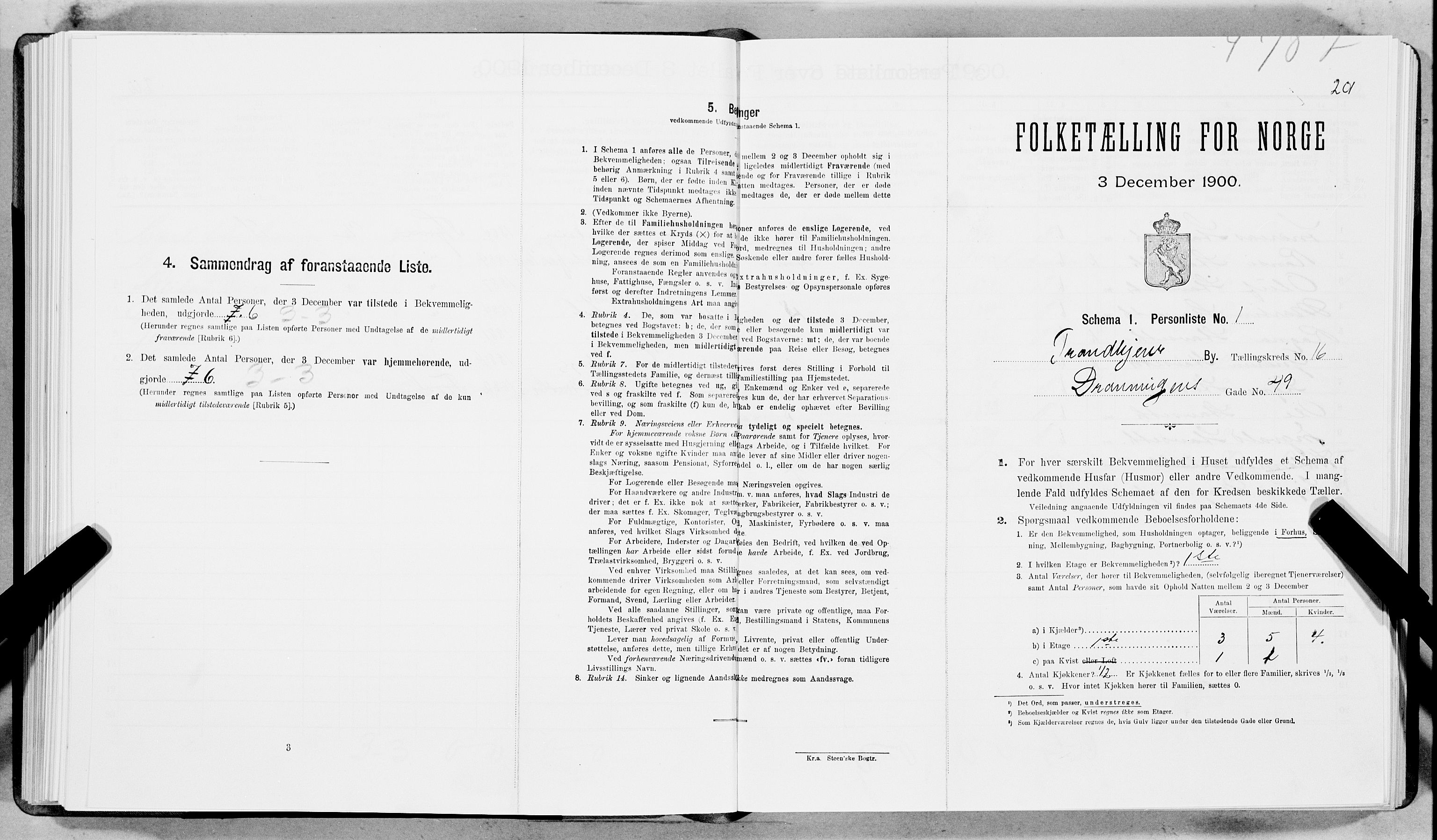 SAT, Folketelling 1900 for 1601 Trondheim kjøpstad, 1900, s. 2740